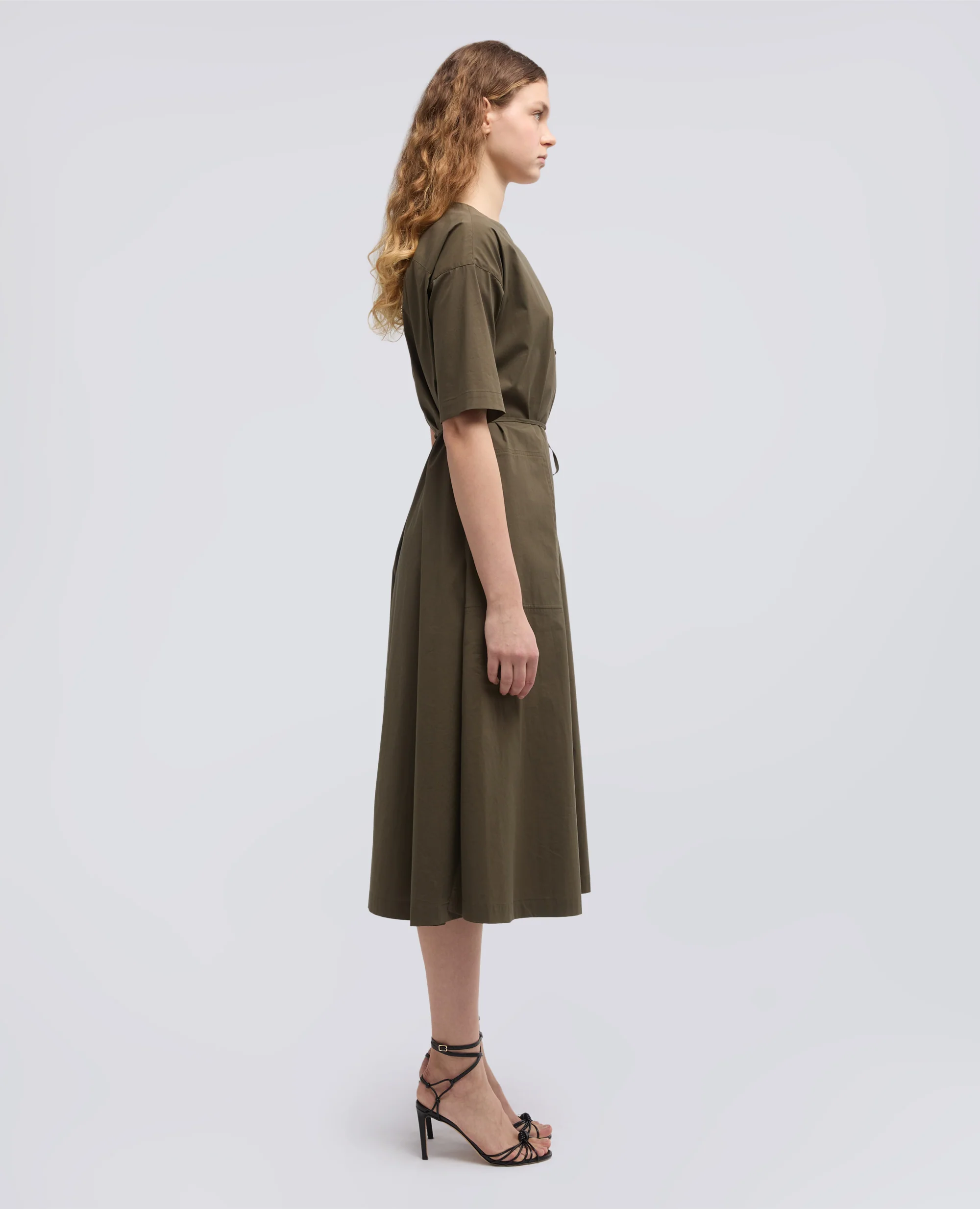 ABITO IN POPELINE DI COTONE NYLON STRETCH - MILITARE - Image 3