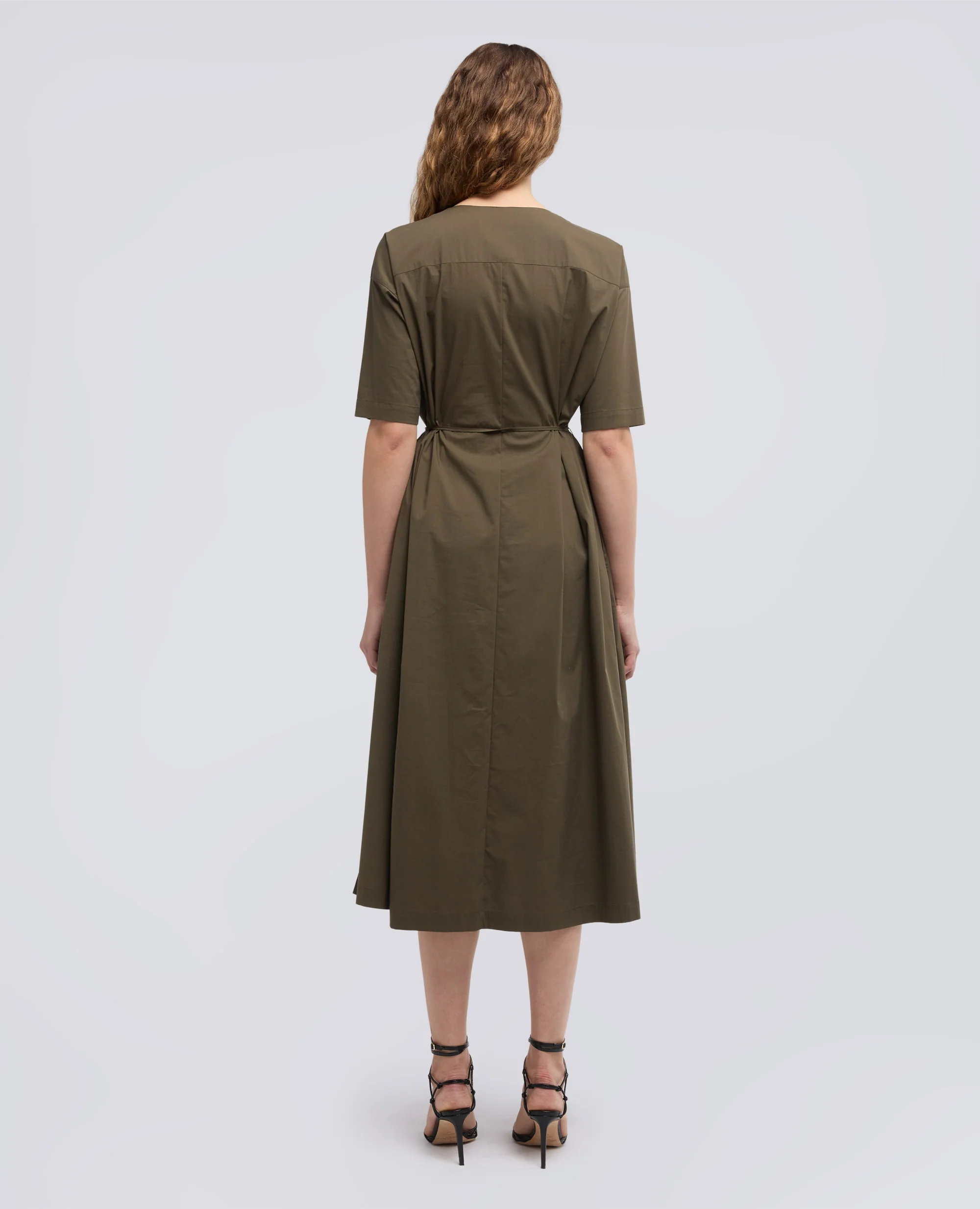 ABITO IN POPELINE DI COTONE NYLON STRETCH - MILITARE - Image 4