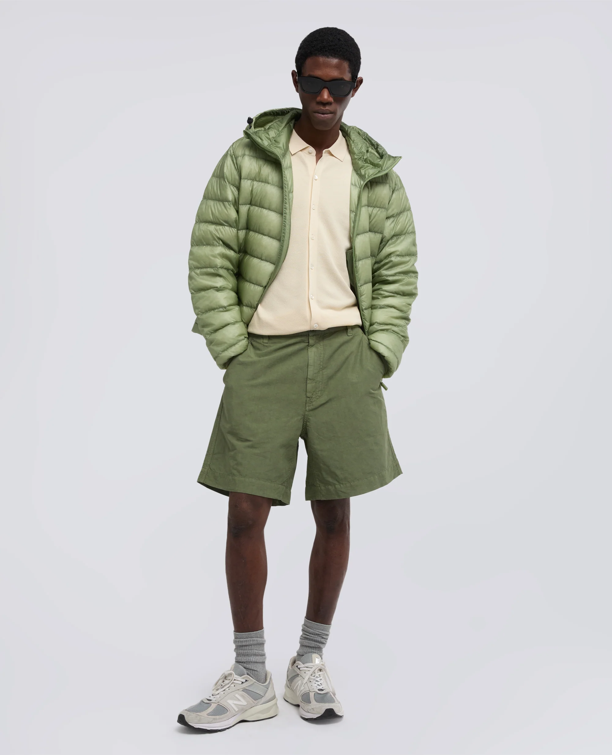 BERMUDA IN COTONE LINO FIAMMATO - VERDE - Image 2