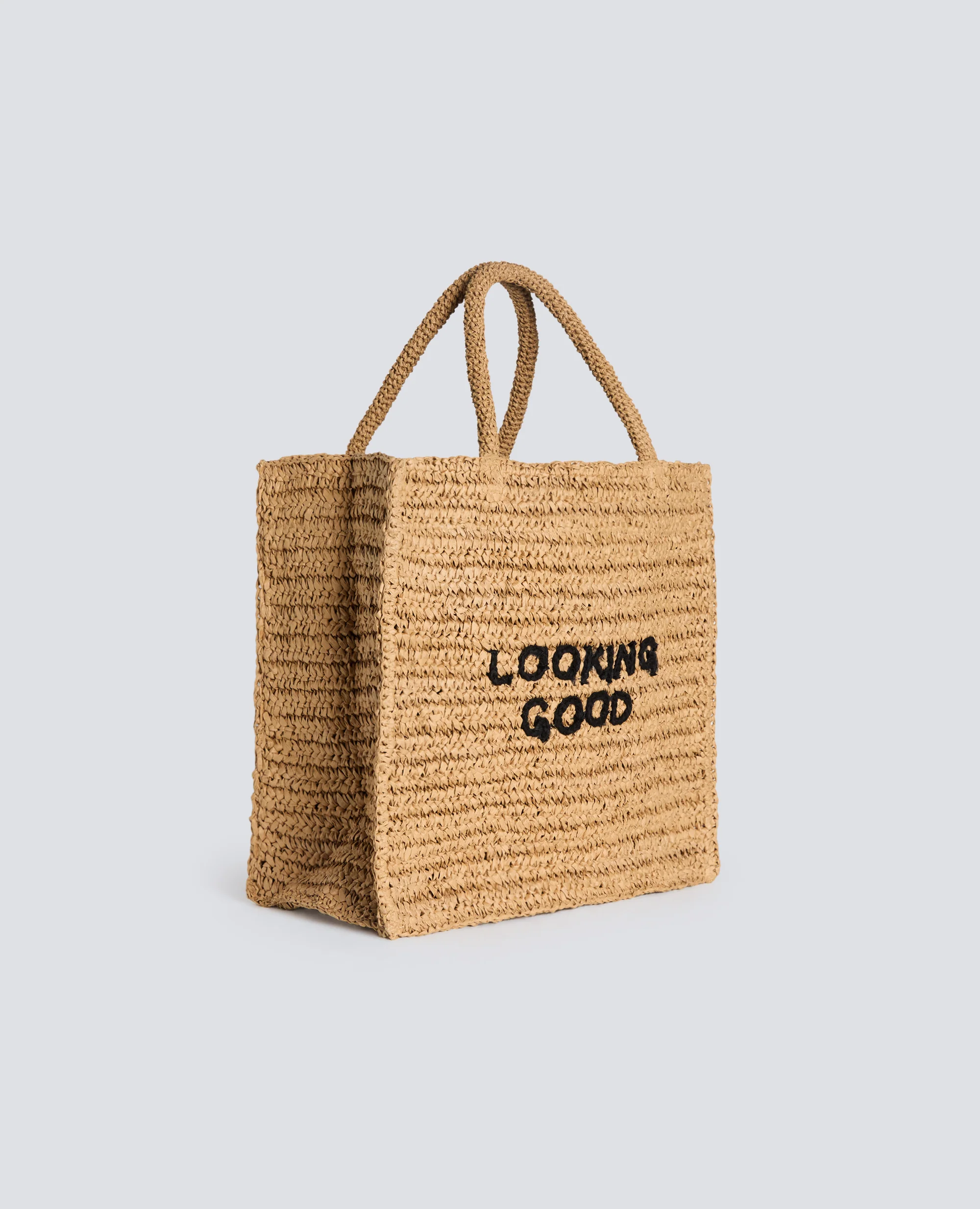 BORSA SHOPPING IN RAFFIA - BEIGE - Image 2