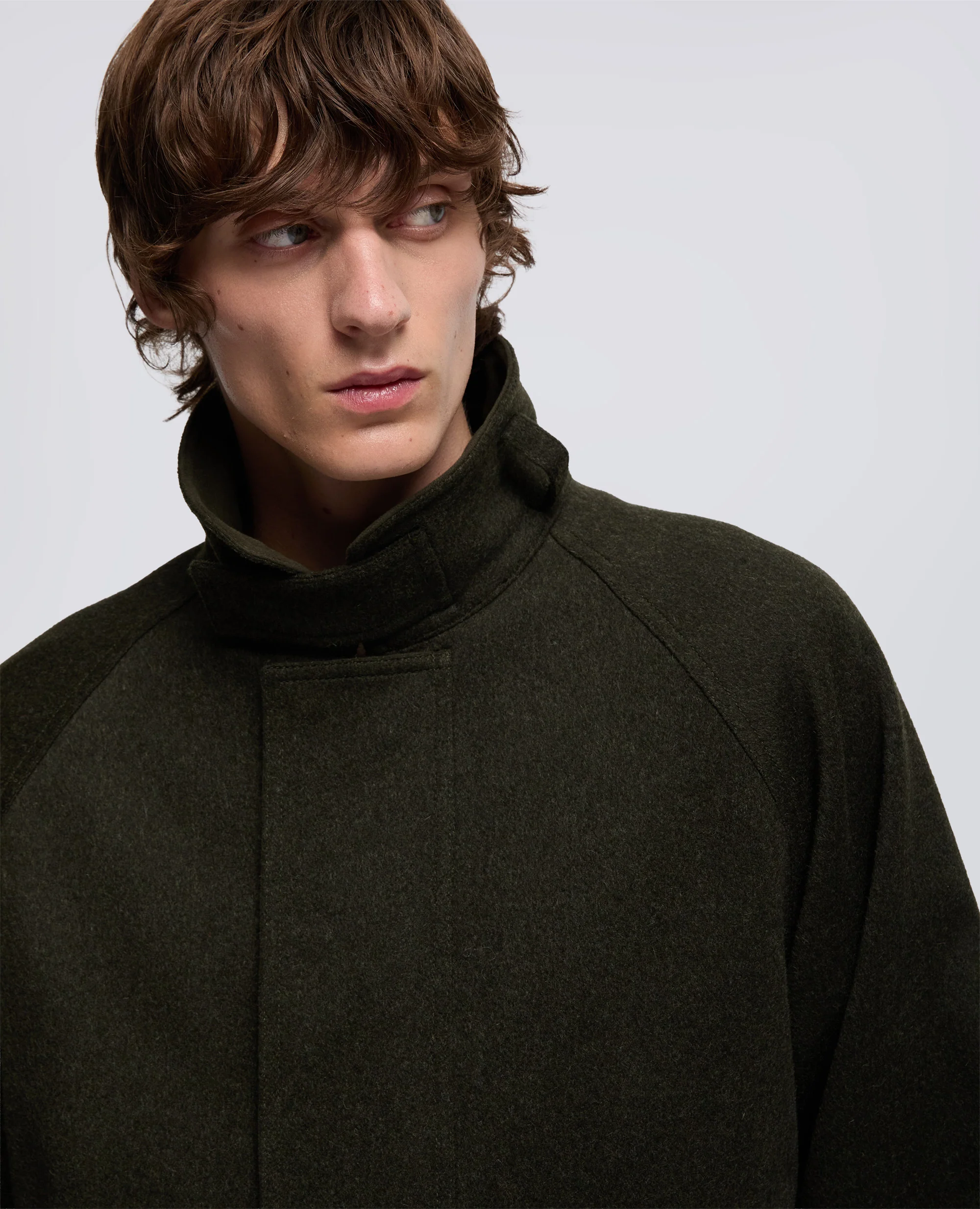 CABAN SCHAFER IN LANA VERGINE E ALPACA - MILITARE - Image 4