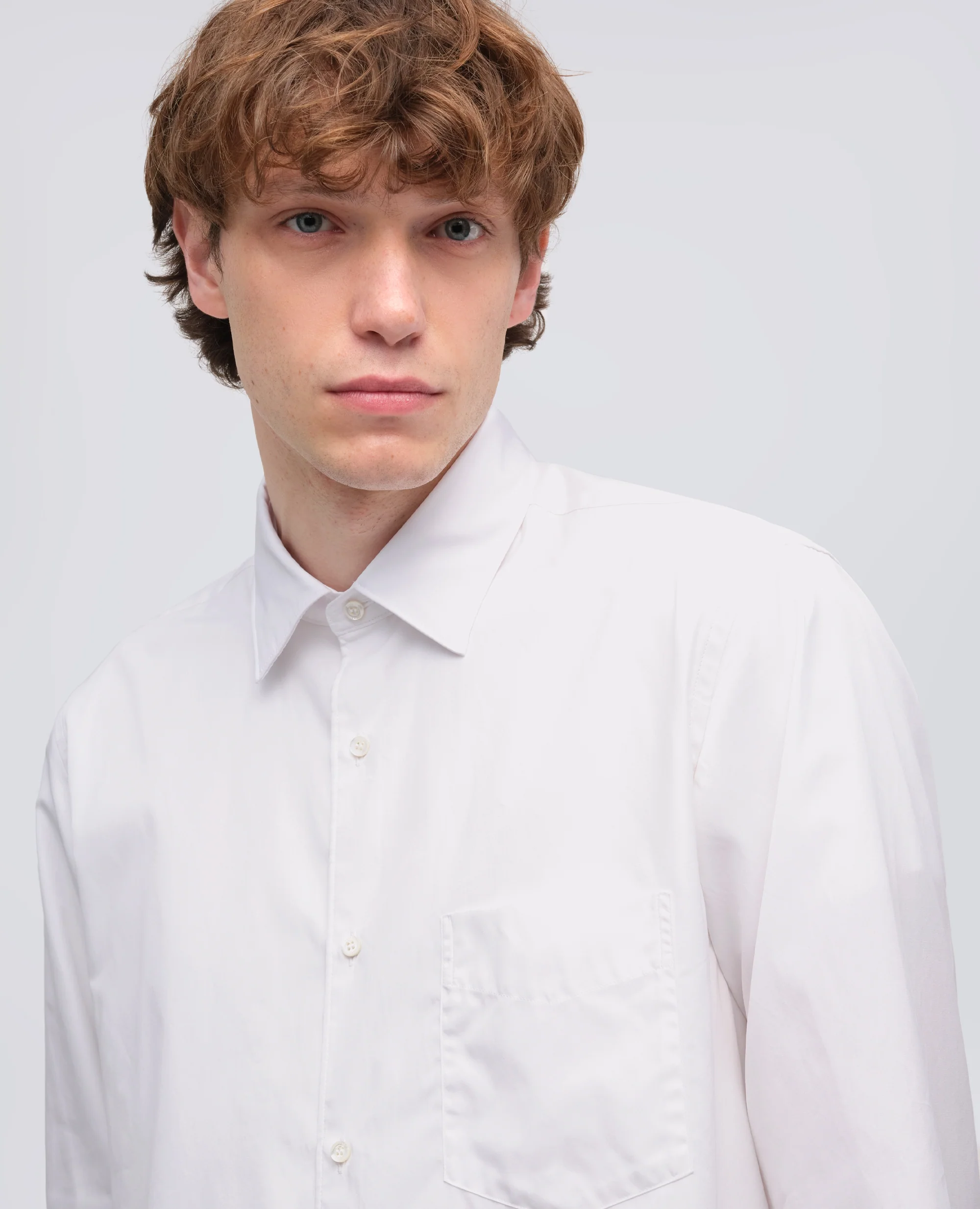 CAMICIA CLASSICA IN COTONE CON TASCHINO - BIANCO - Image 4