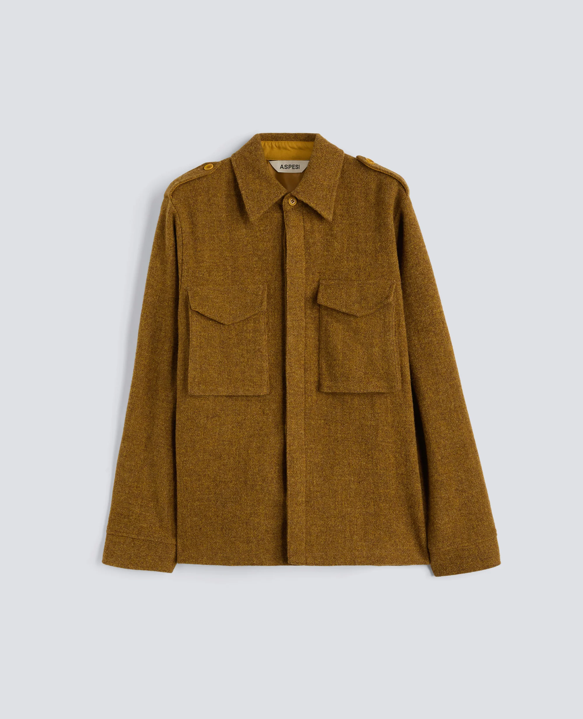 CAMICIA FIELD SHIRT IN HARRIS TWEED - SENAPE