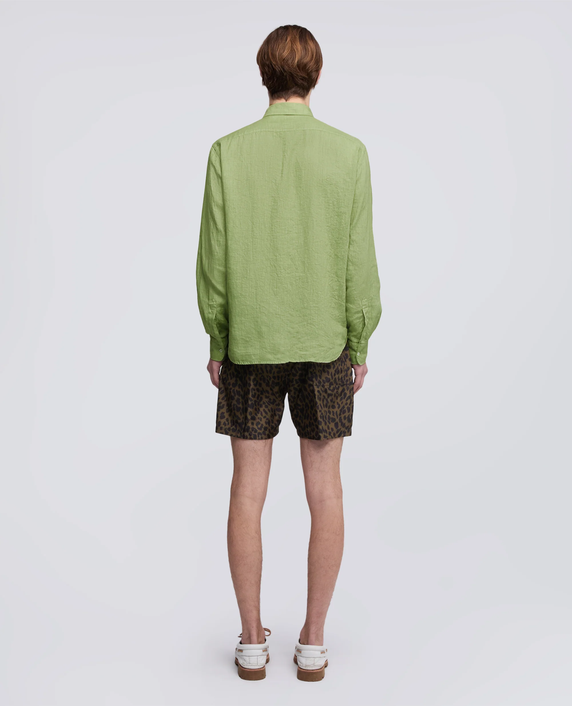 CAMICIA IN LINO LEGGERO CON TASCHINO - PISTACCHIO - Image 3