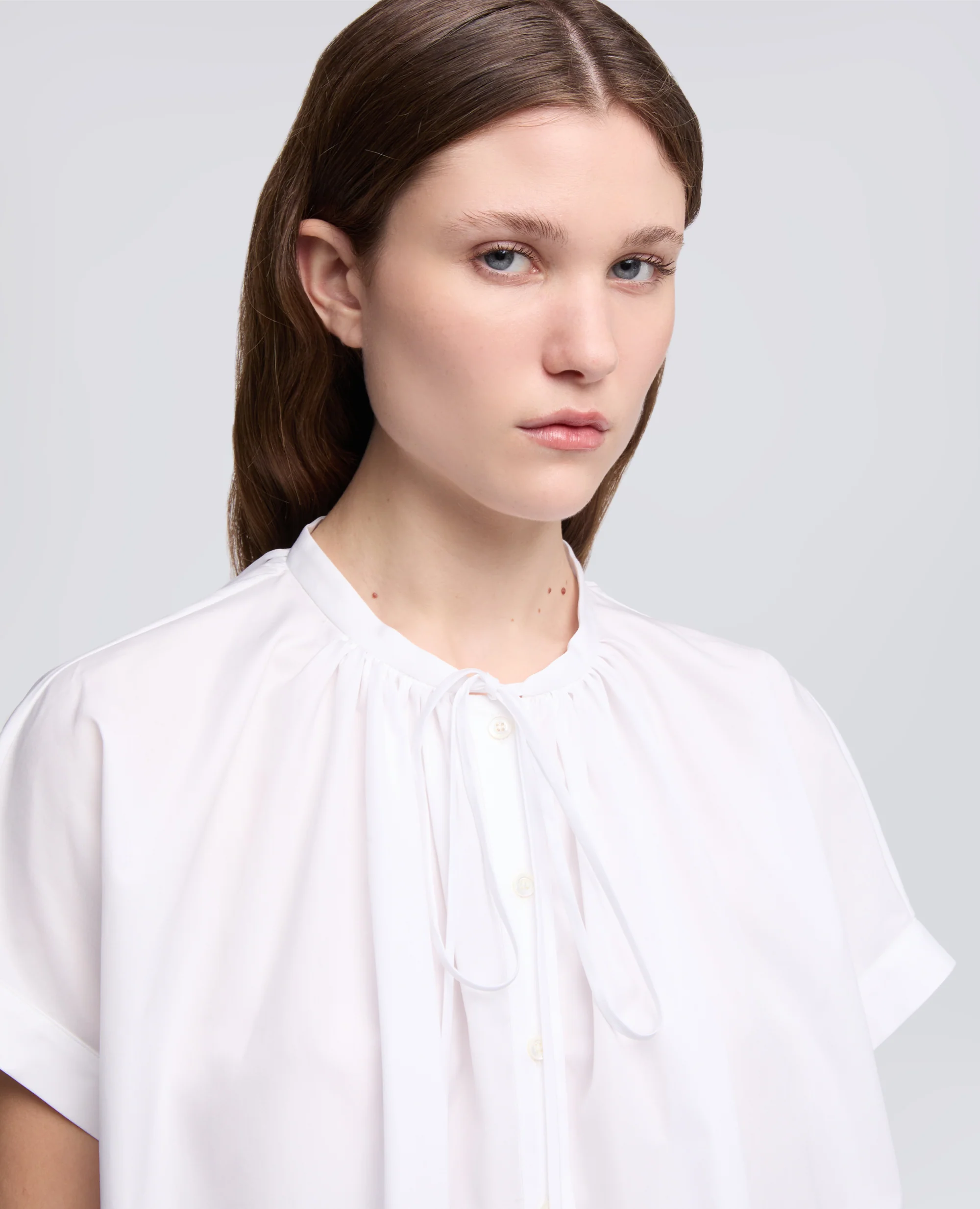 CAMICIA IN POPELINE DI COTONE - BIANCO - Image 4