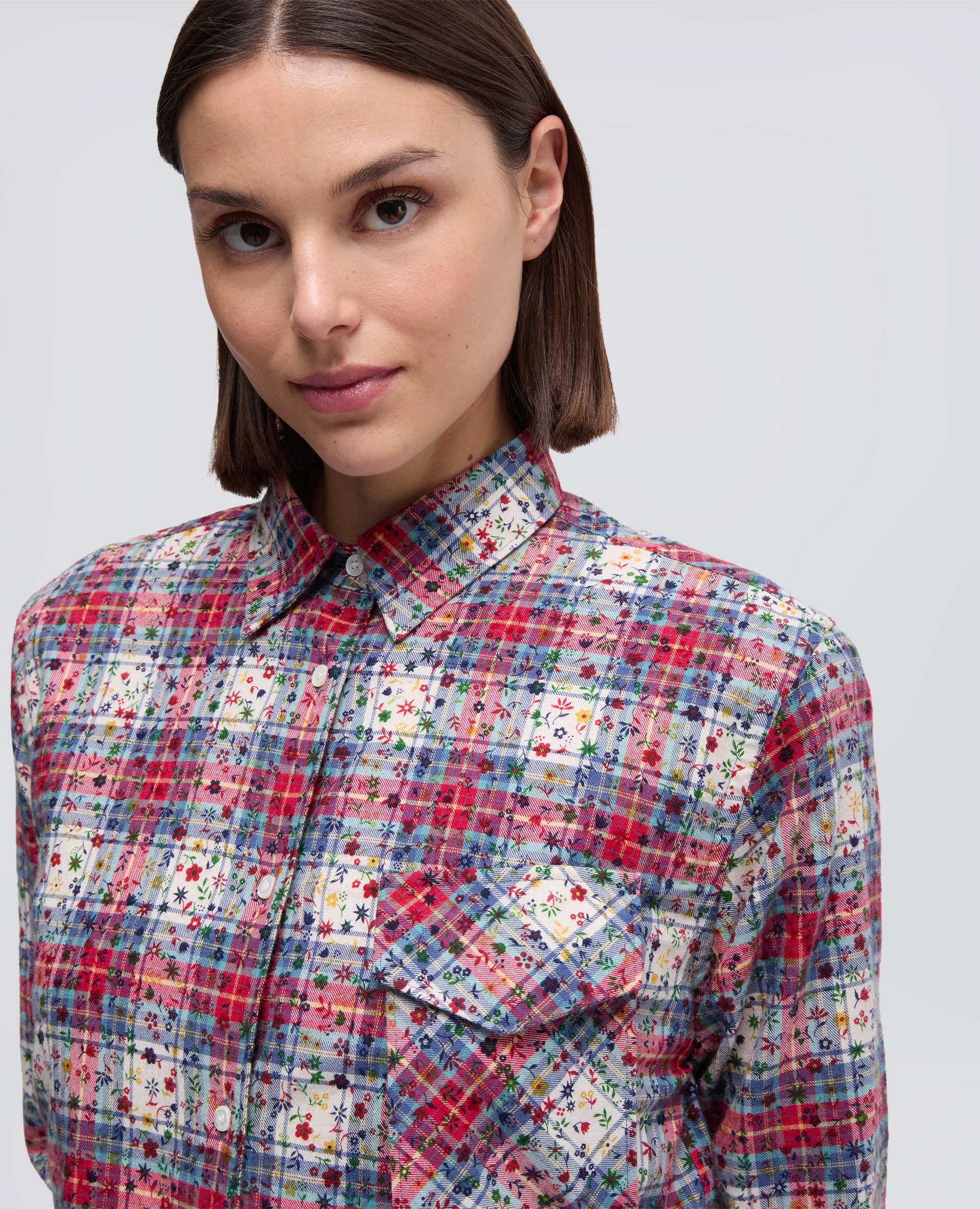 CAMICIA IN TWILL DI FLANELLA - MULTICOLOR - Image 4