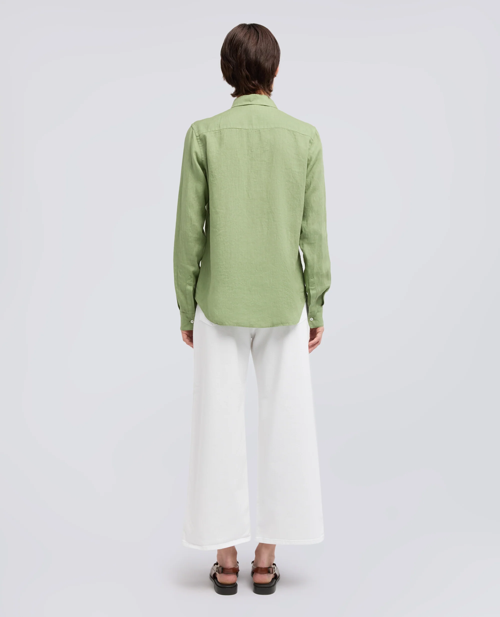 CAMICIA CLASSICA IN LINO - SALVIA - Image 3