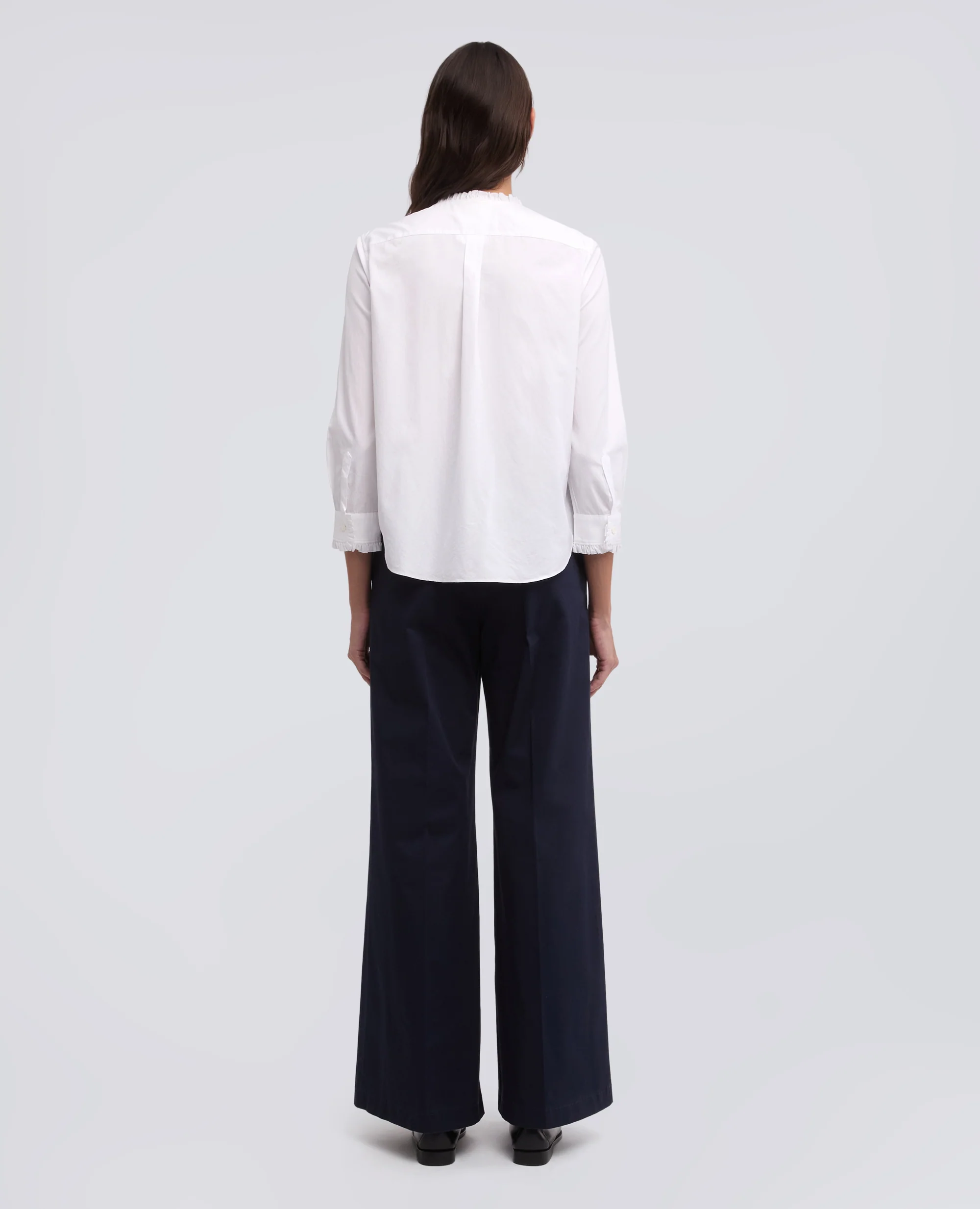 CAMICIA IN POPELINE COTONE TINTO PEZZA - AA CAPSULE COLLECTION - BIANCO - Image 3