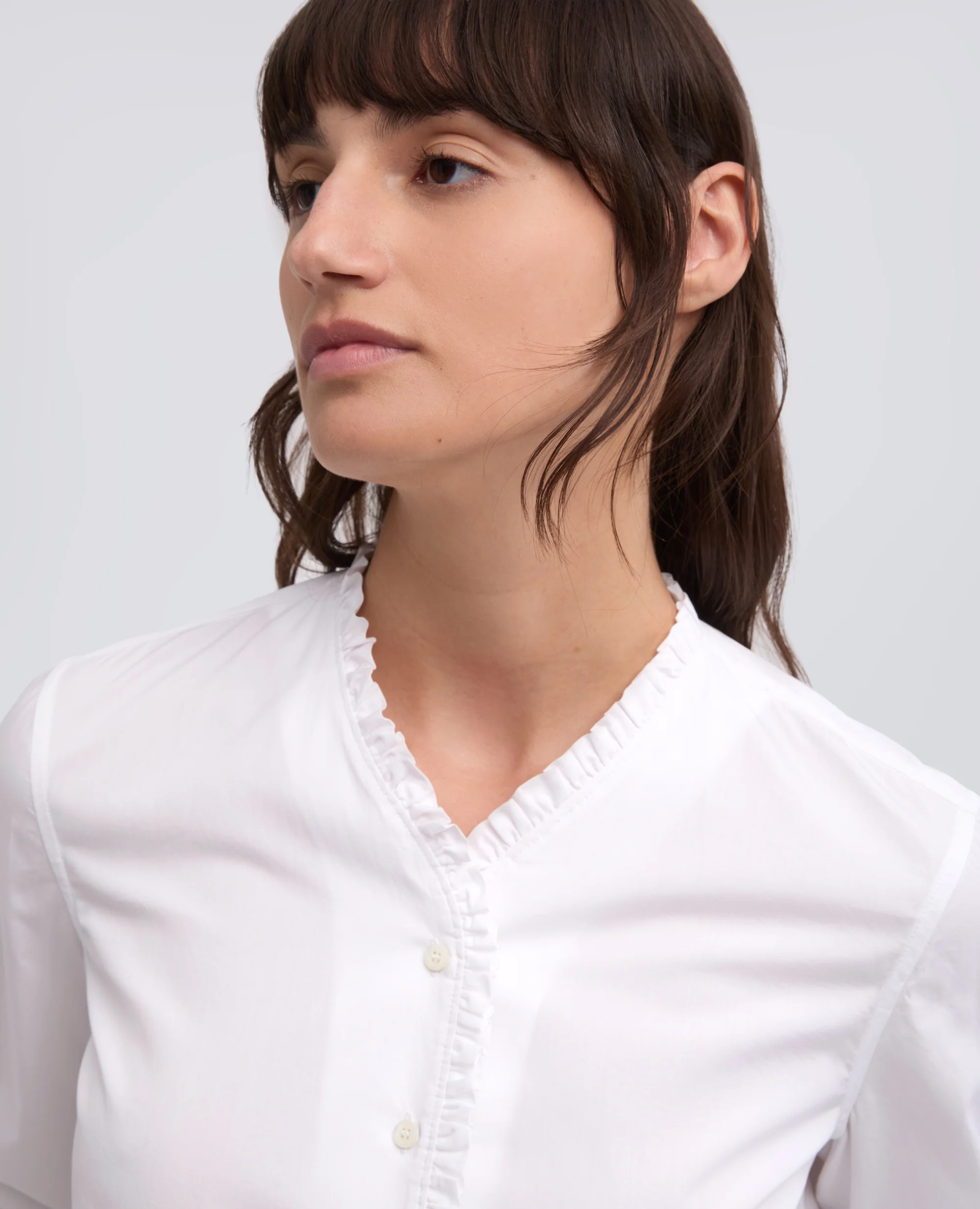 CAMICIA IN POPELINE COTONE TINTO PEZZA - AA CAPSULE COLLECTION - BIANCO - Image 4