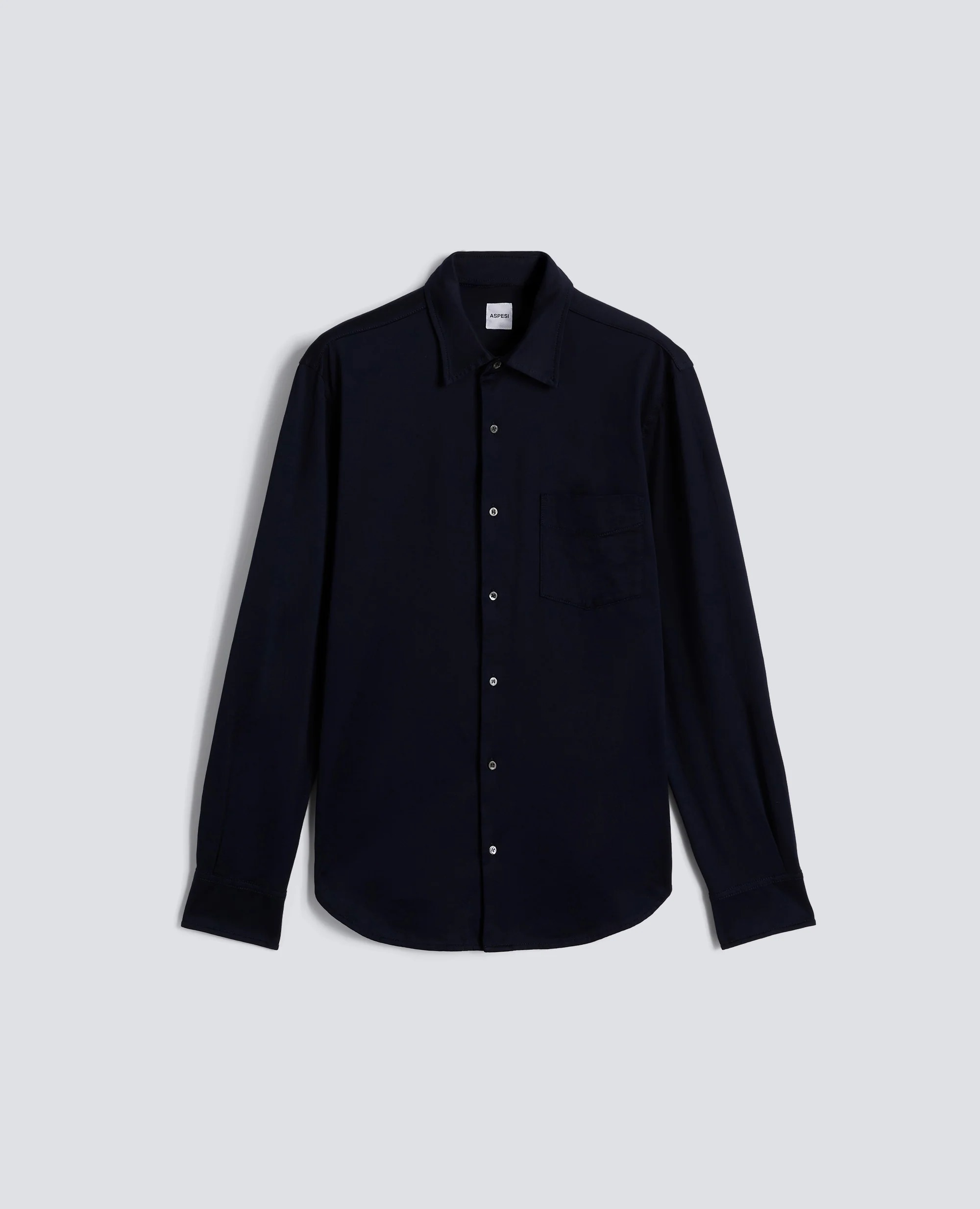 CAMICIA IN JERSEY DI COTONE - BLU