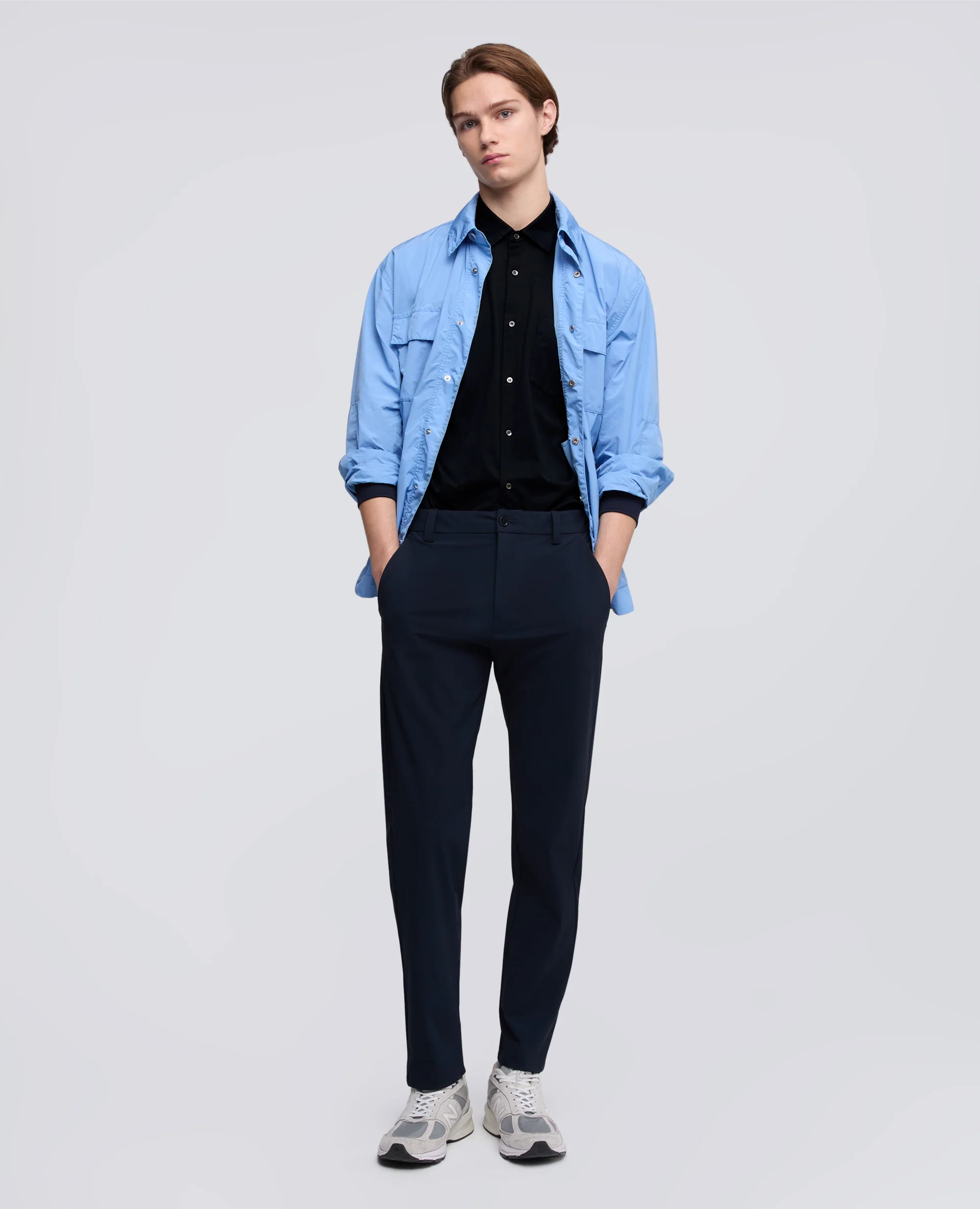 CAMICIA IN JERSEY DI COTONE - BLU - Image 2