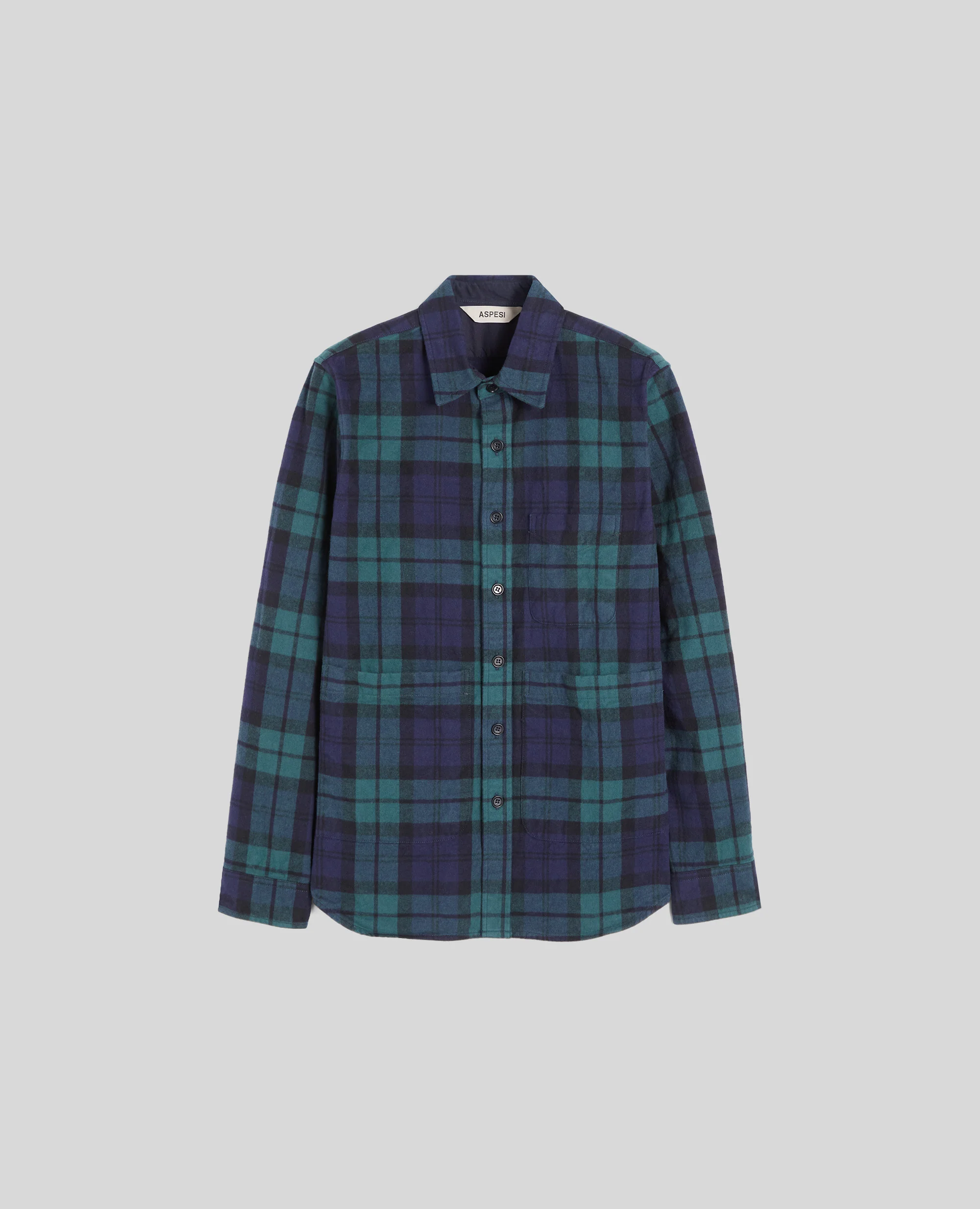 CAMICIA UTILITY IN TWILL DI COTONE - CHECK NAVY