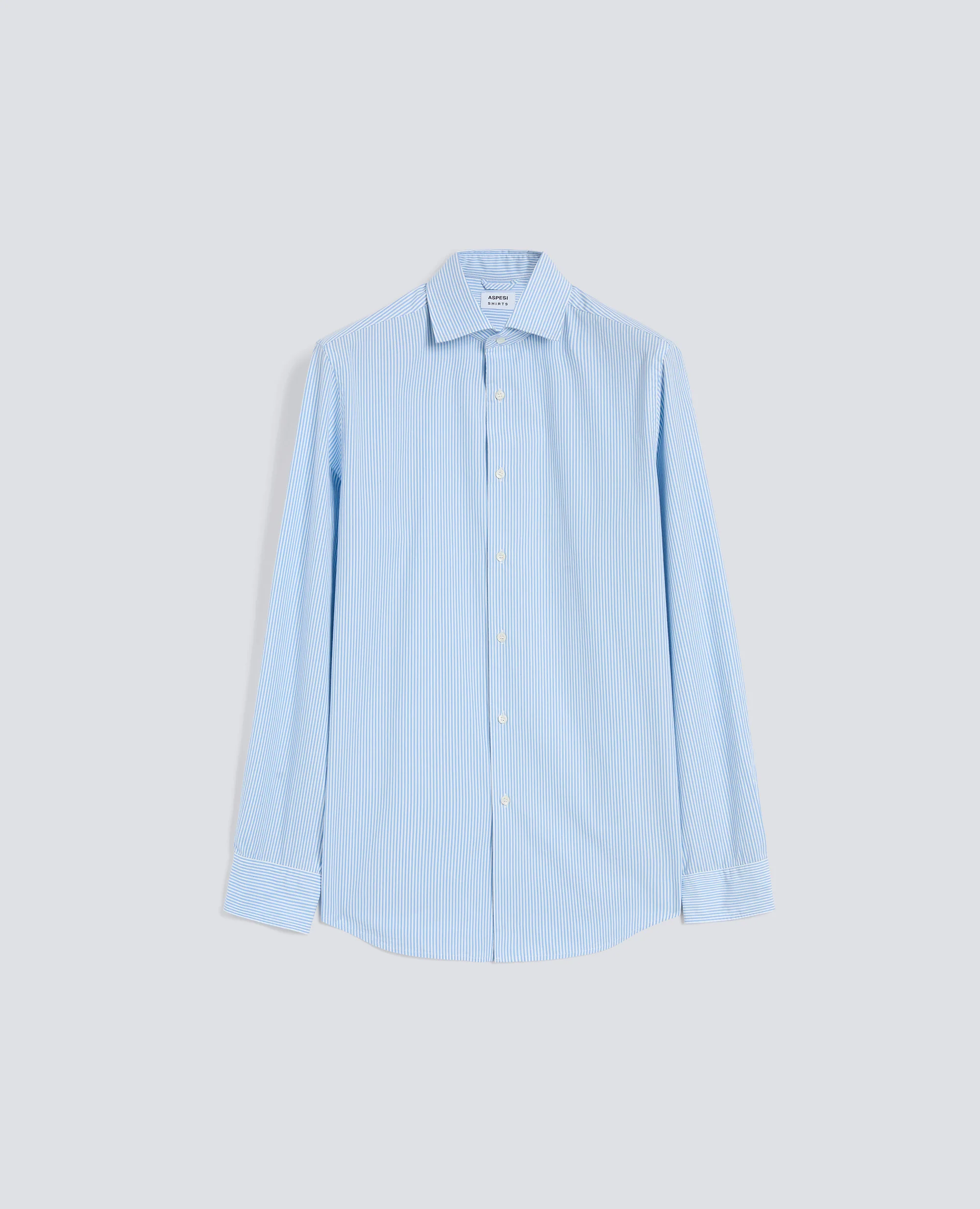 CAMICIA RIGATA CON COLLO FRANCESE - RIGA AZZURRA