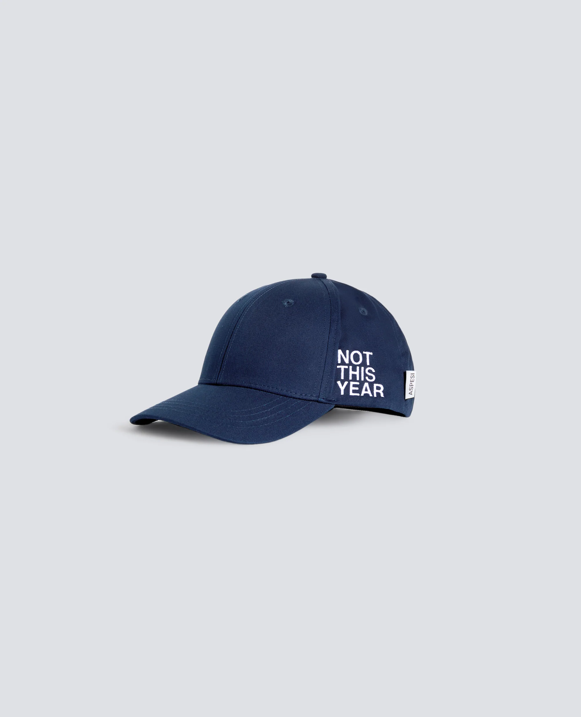 CAPPELLO IN GABARDINE DI COTONE CON LETTERING "WRONG" - BLU NAVY