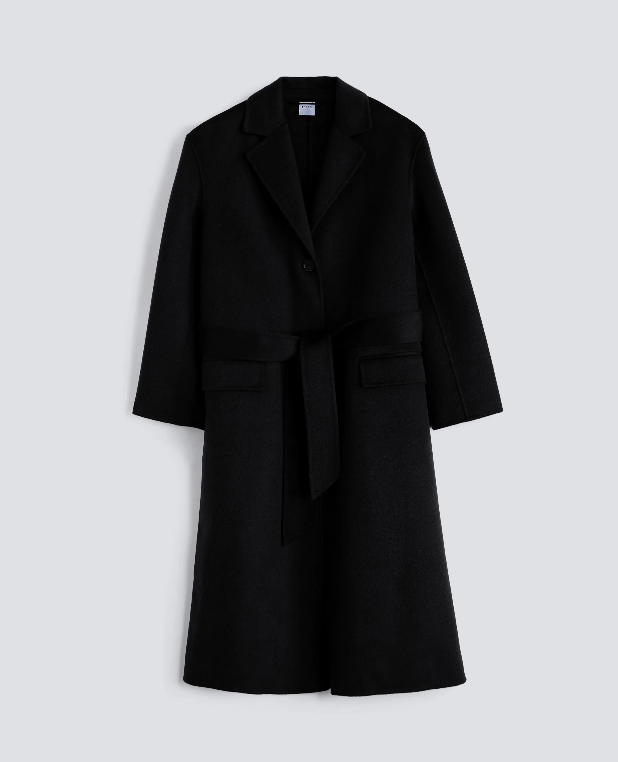 CAPPOTTO IN DOUBLE DI LANA - NERO
