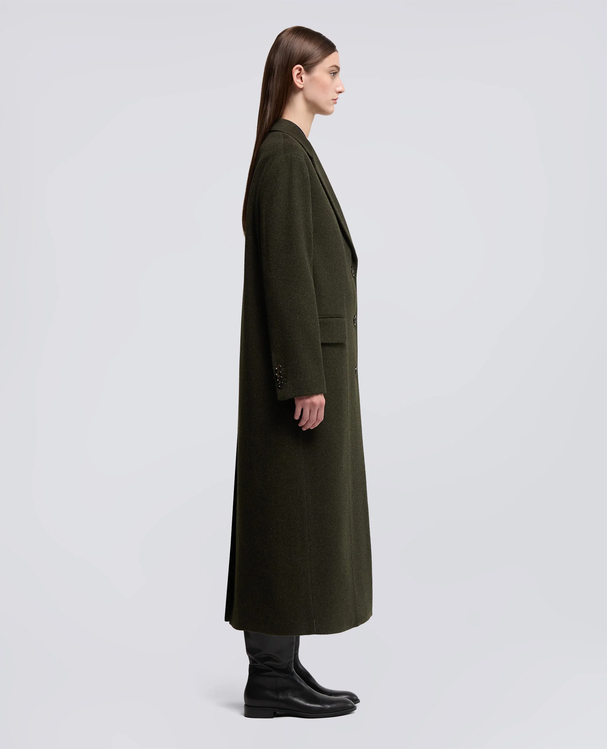 CAPPOTTO IN LANA VERGINE E ALPACA - MILITARE - Image 4