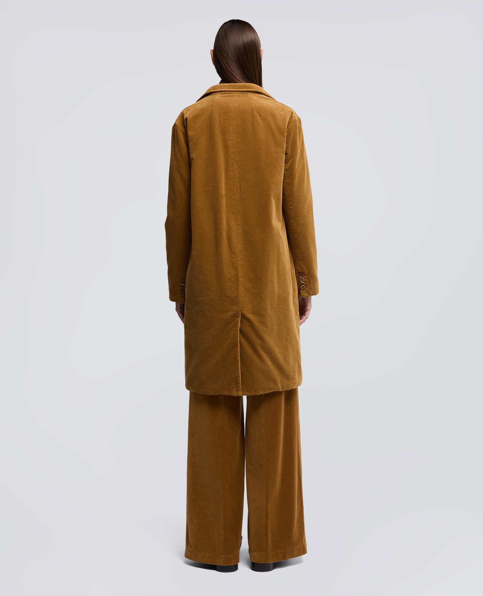CAPPOTTO IN VELLUTO A COSTE - BISCOTTO - Image 3