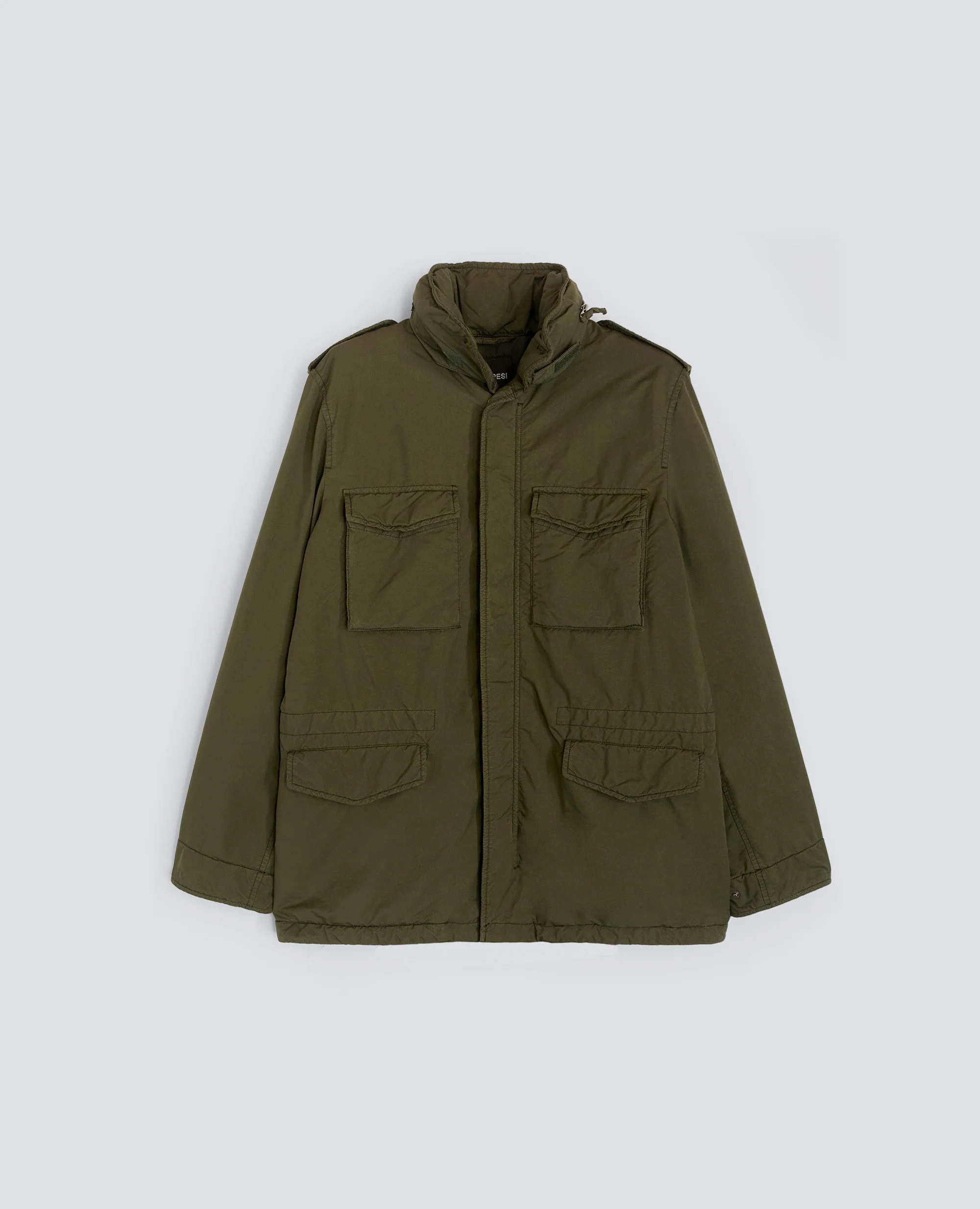 FIELD JACKET NEW CAMP IN NYLON TINTO CAPO - MILITARE