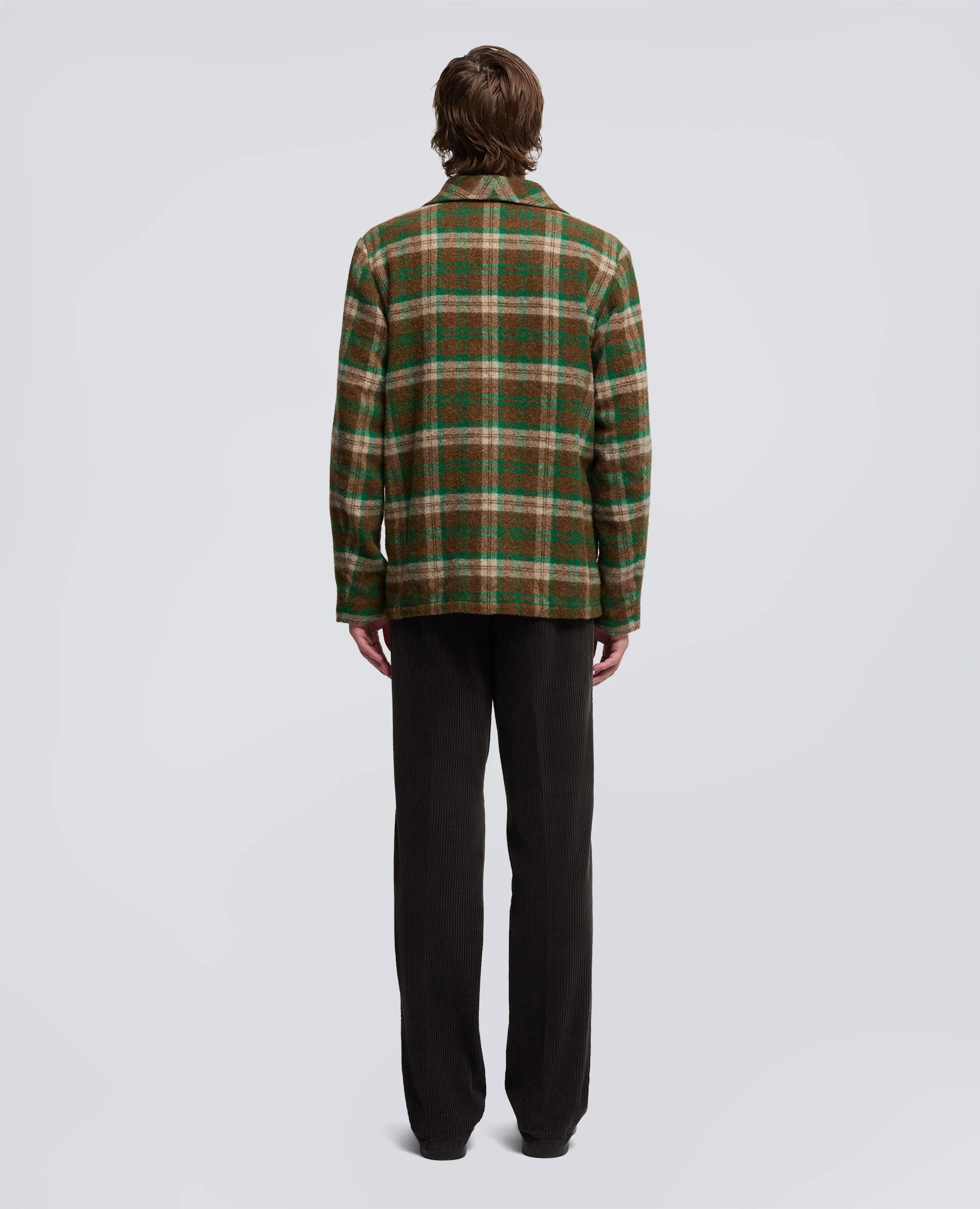 OVERSHIRT FANDANGO WINT IN LANA SHETLAND - CHECK VERDE - Image 3