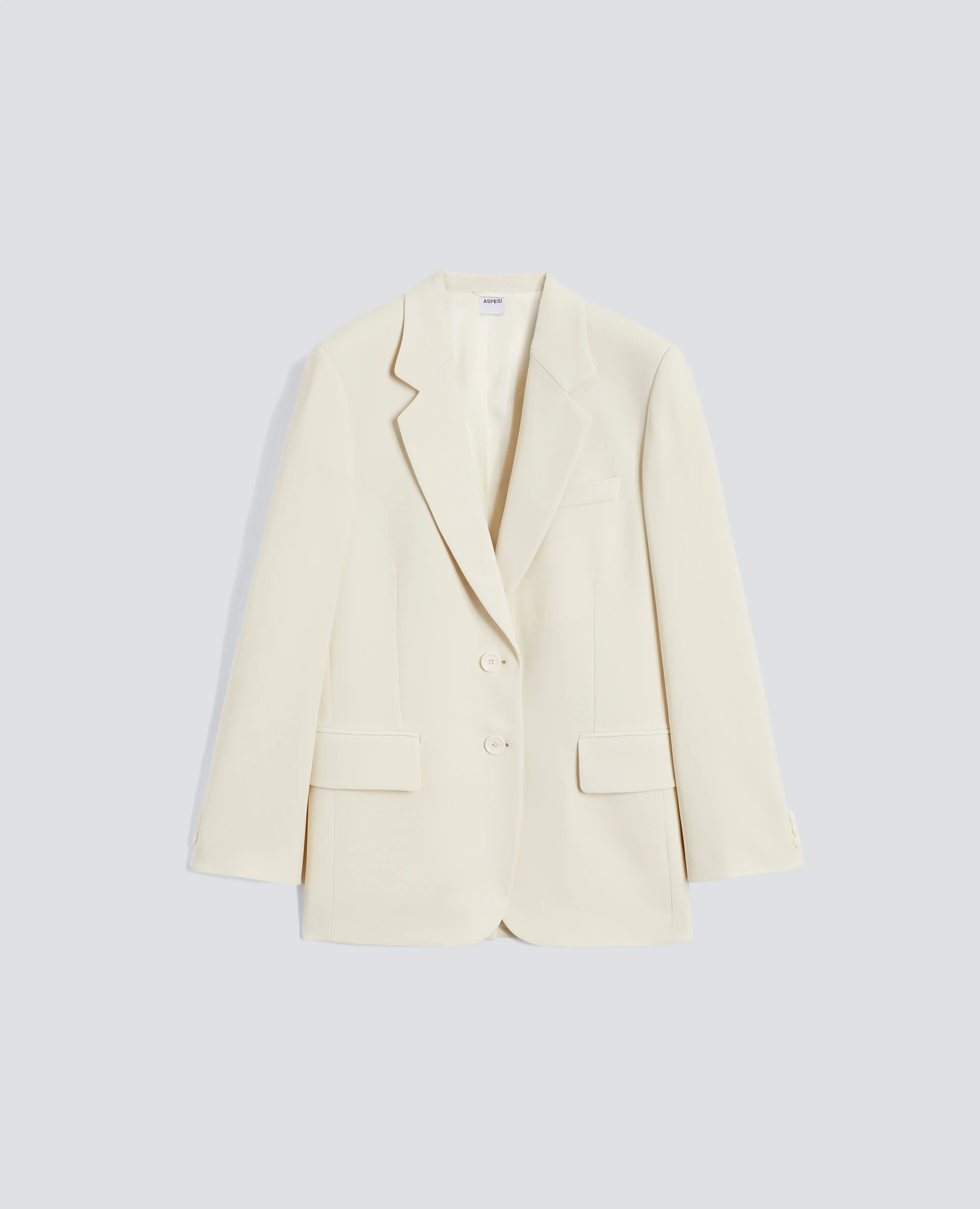 GIACCA MONOPETTO IN CADY CREPE IN TRIACETATO POLIESTERE - NATURALE