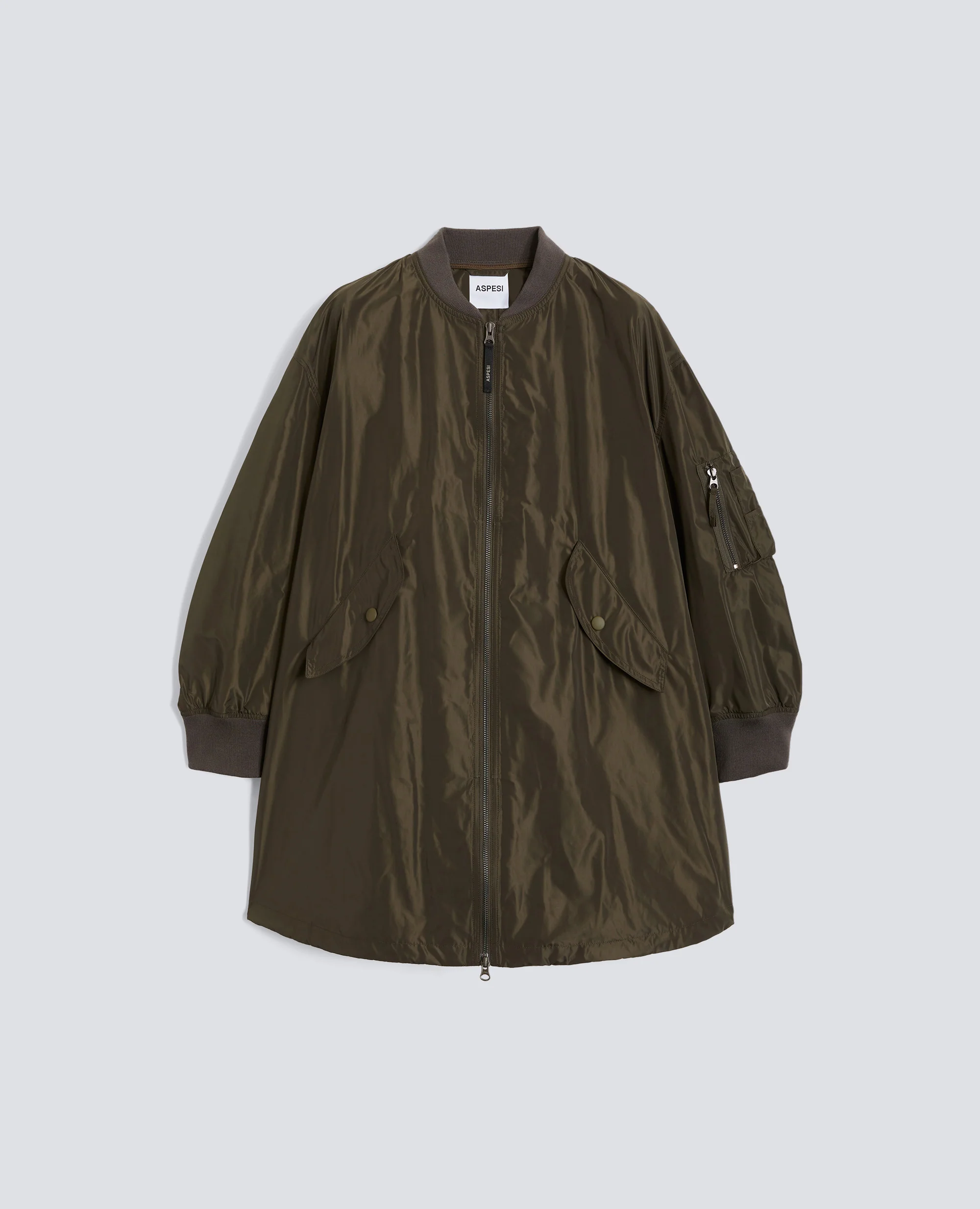 GIUBBOTTO/BOMBER IN POLIESTERE TECNICO - MILITARE