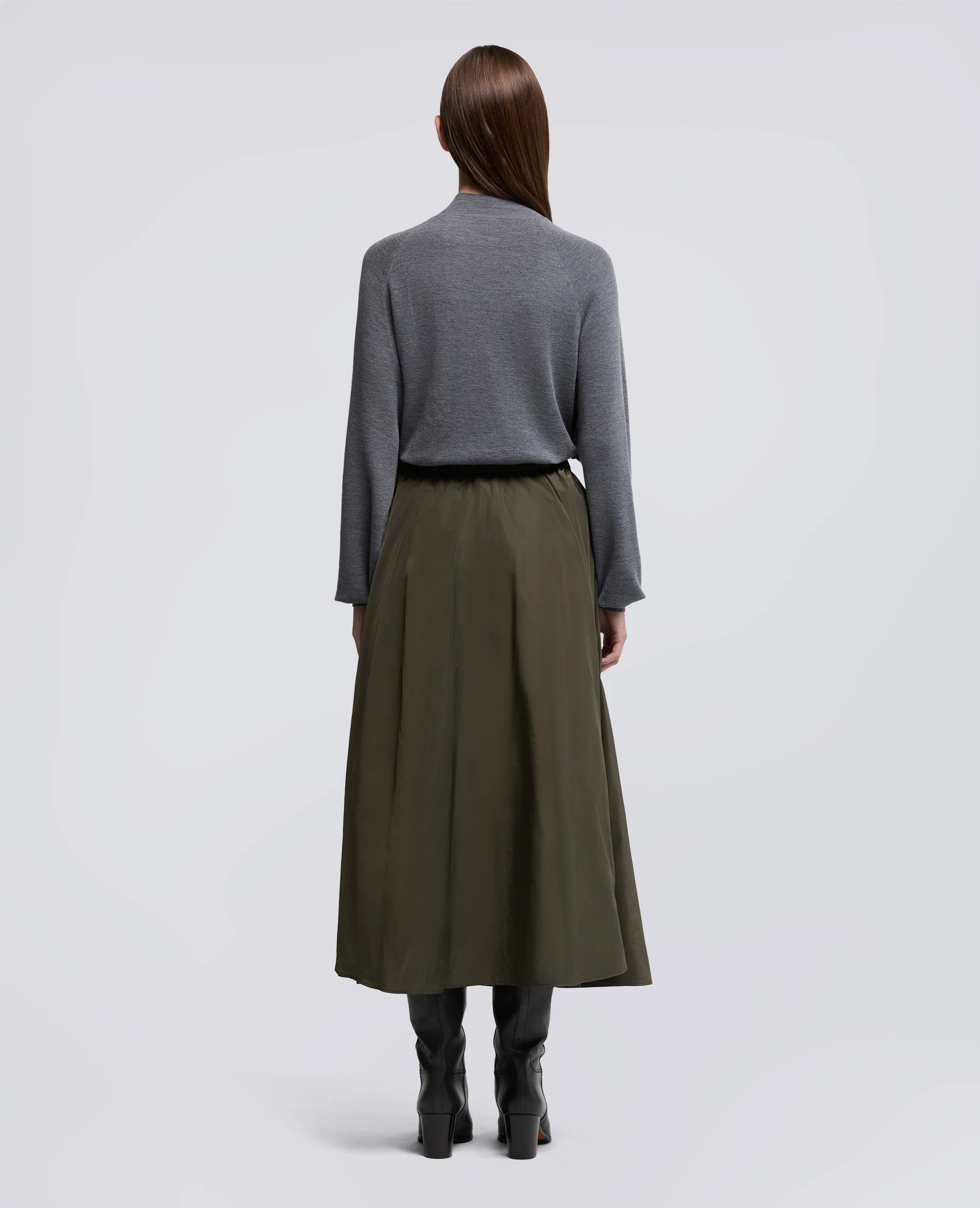 GONNA MIDI CON PIEGHE - MILITARE - Image 3