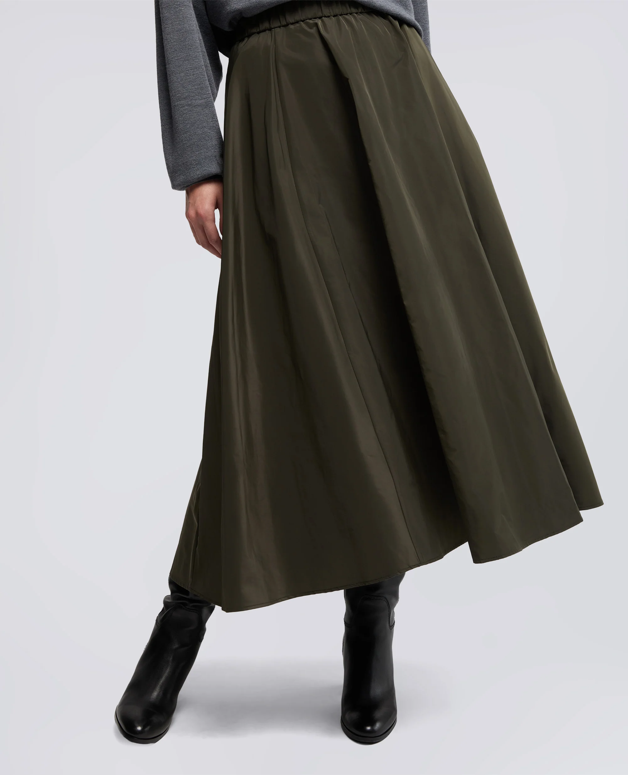 GONNA MIDI CON PIEGHE - MILITARE - Image 4