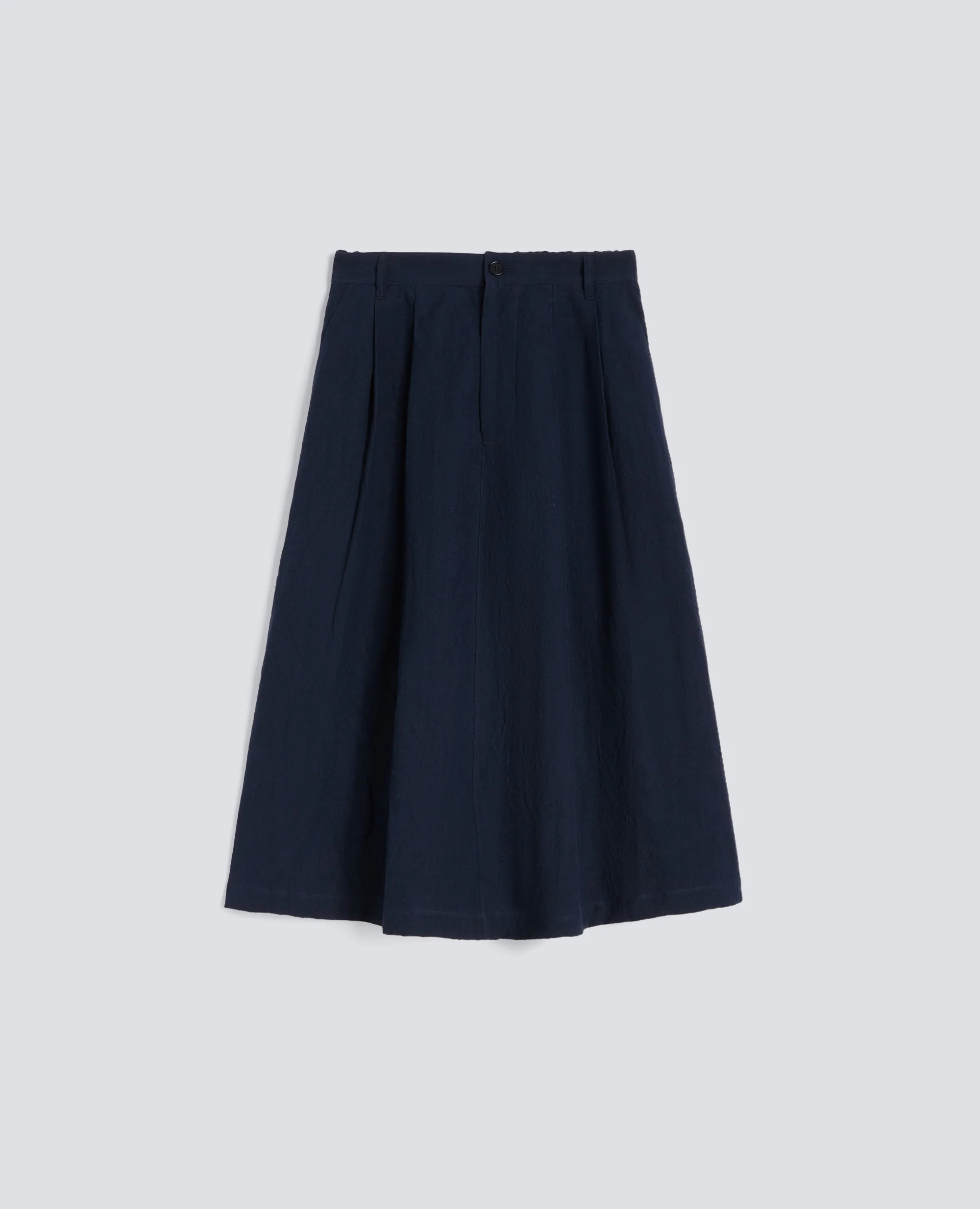 GONNA IN TELA DI LINO/COTONE - AA CAPSULE COLLECTION - NAVY