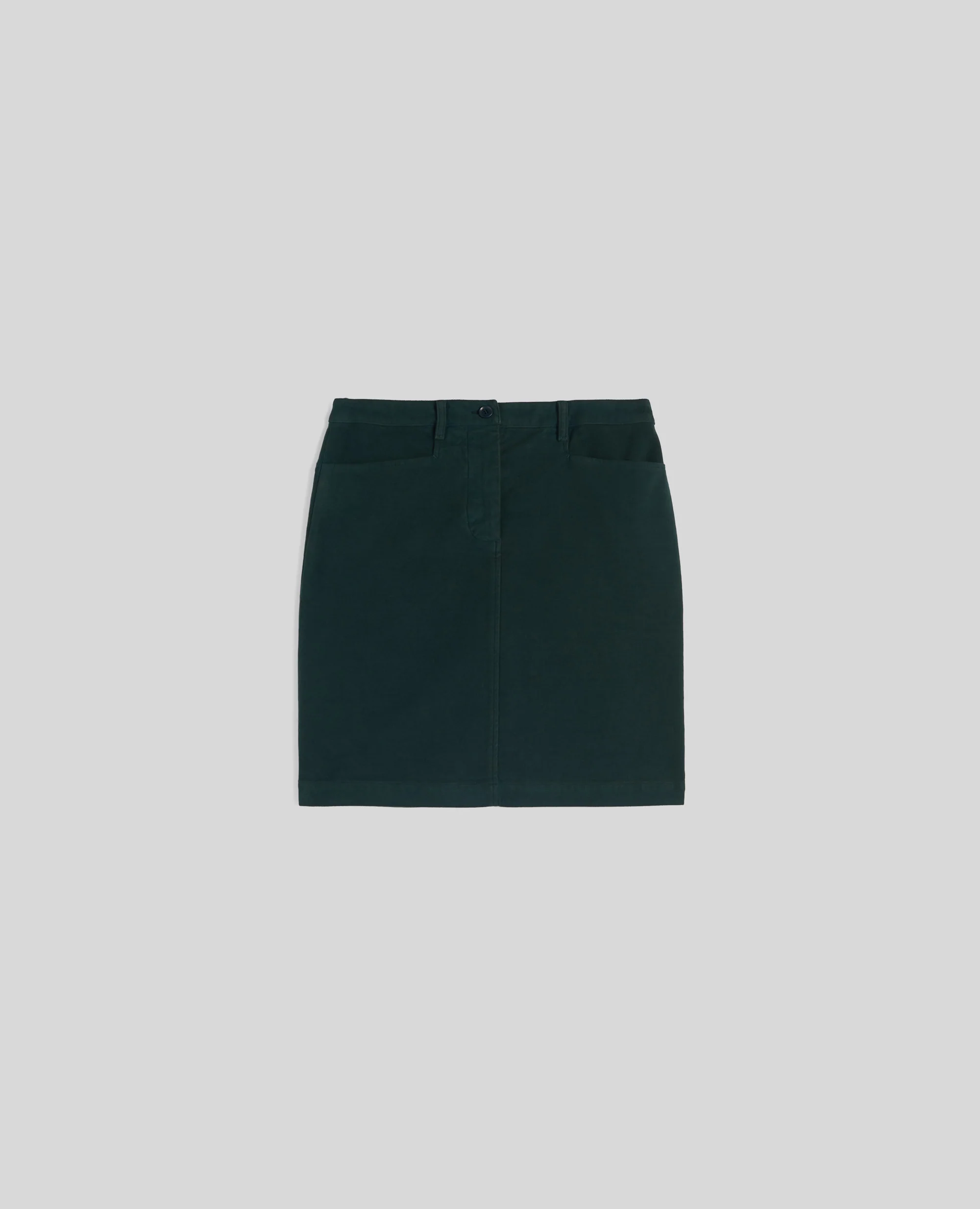 MINIGONNA IN FUSTAGNO STRETCH - VERDE INGLESE