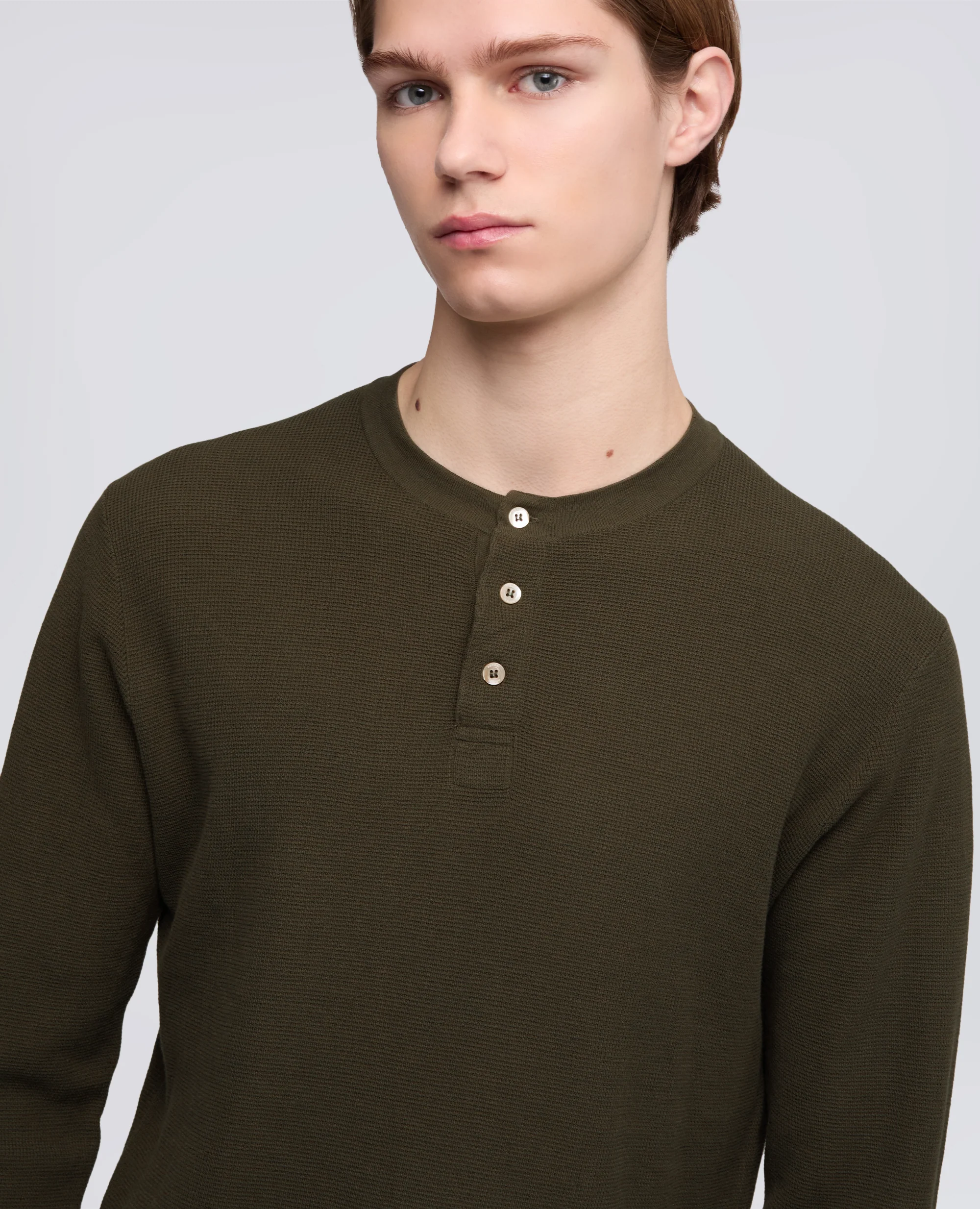 MAGLIA GIROCOLLO IN COTONE - MILITARE - Image 4