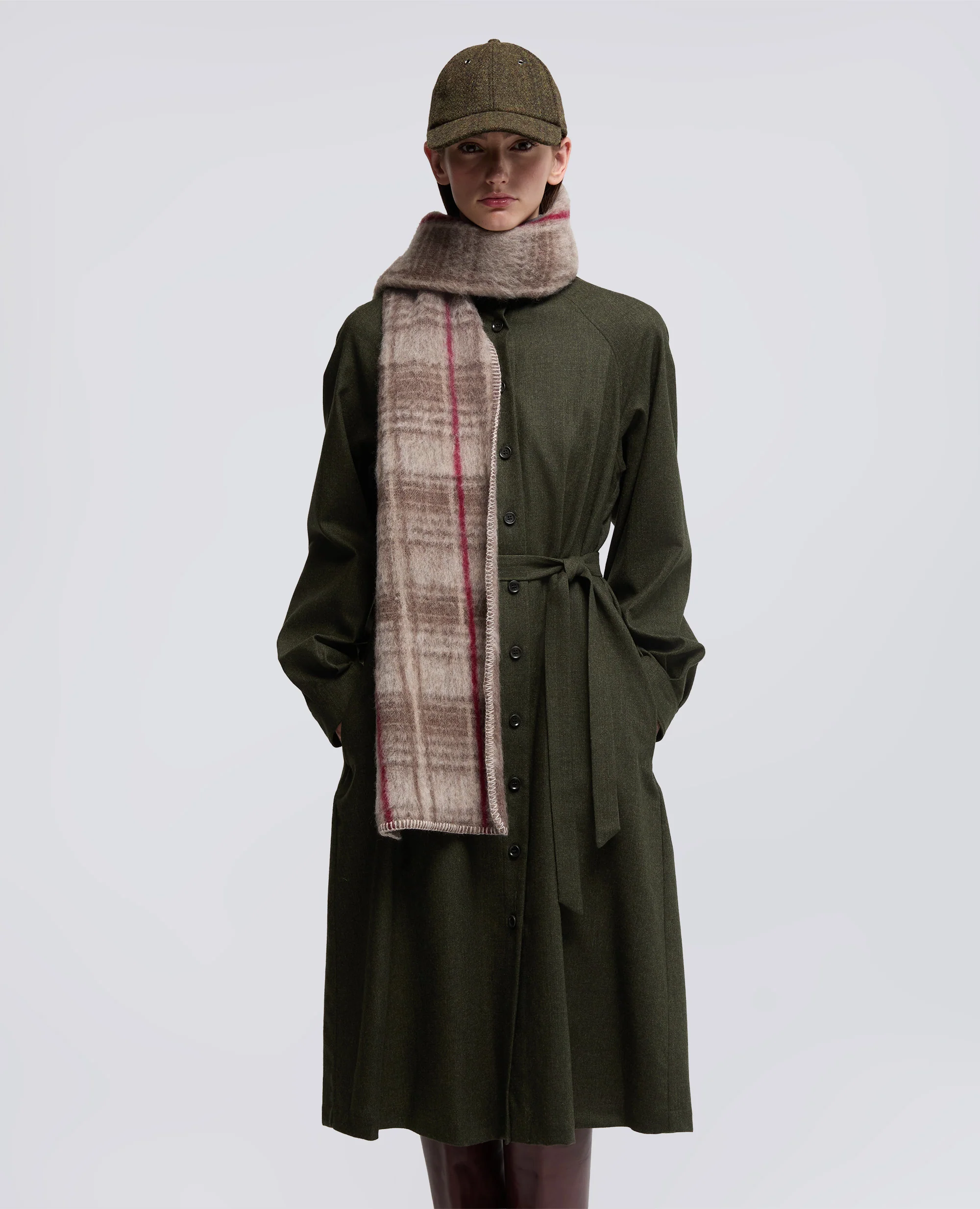 SCIARPA IN LANA PIRENAICA - CHECK BEIGE - Image 3