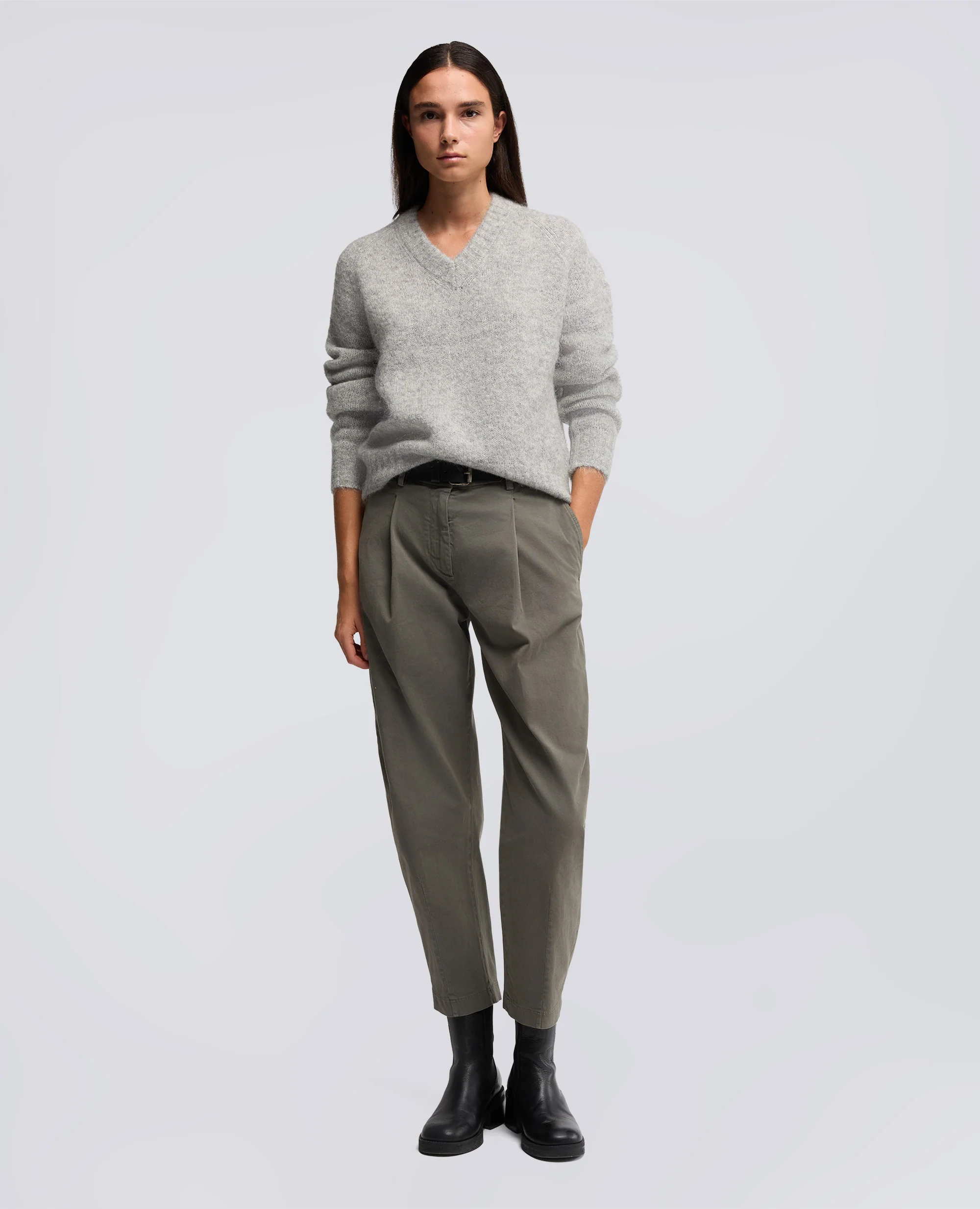 MAGLIA IN MISTO LANA MOHAIR - GRIGIO - Image 2