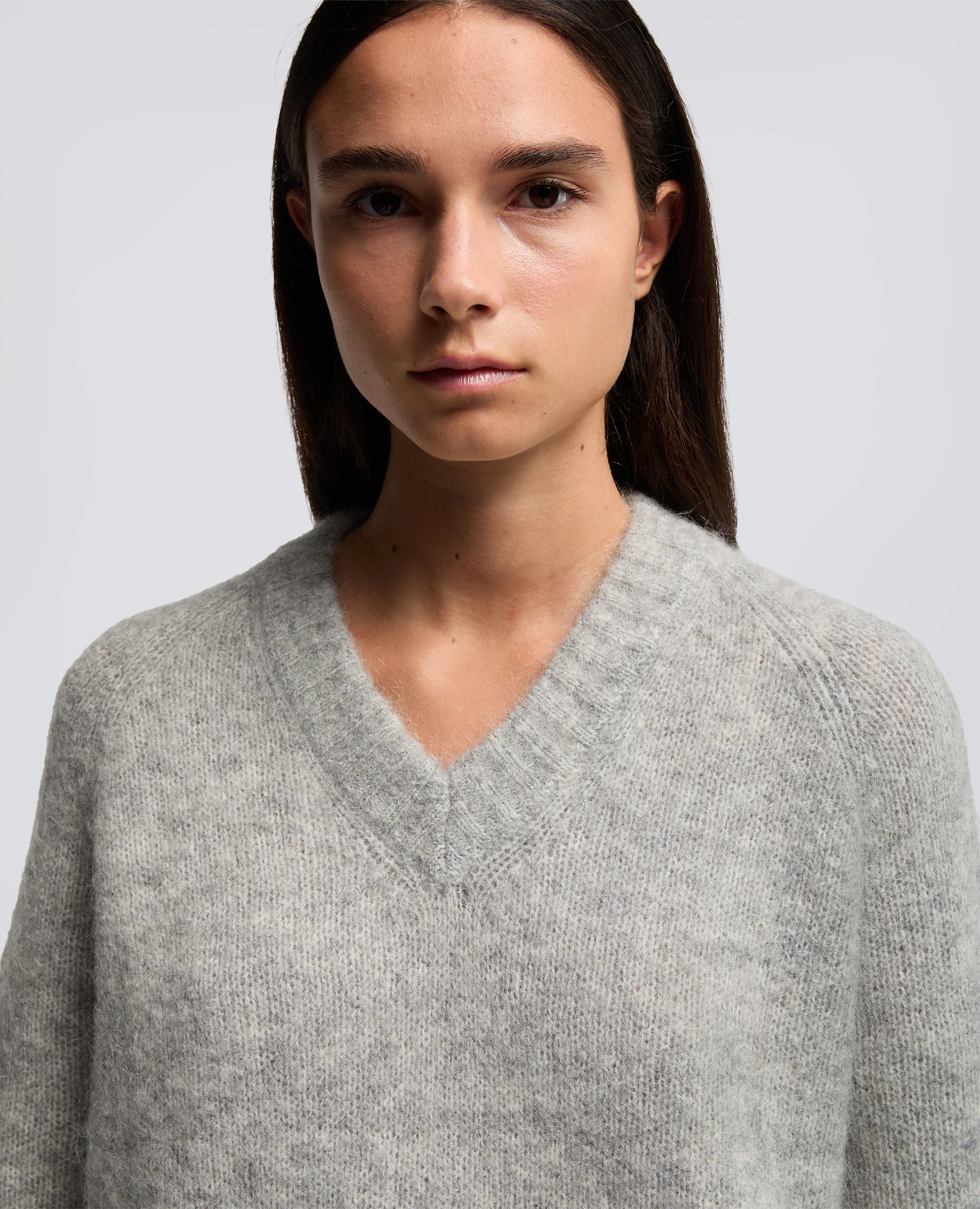 MAGLIA IN MISTO LANA MOHAIR - GRIGIO - Image 4