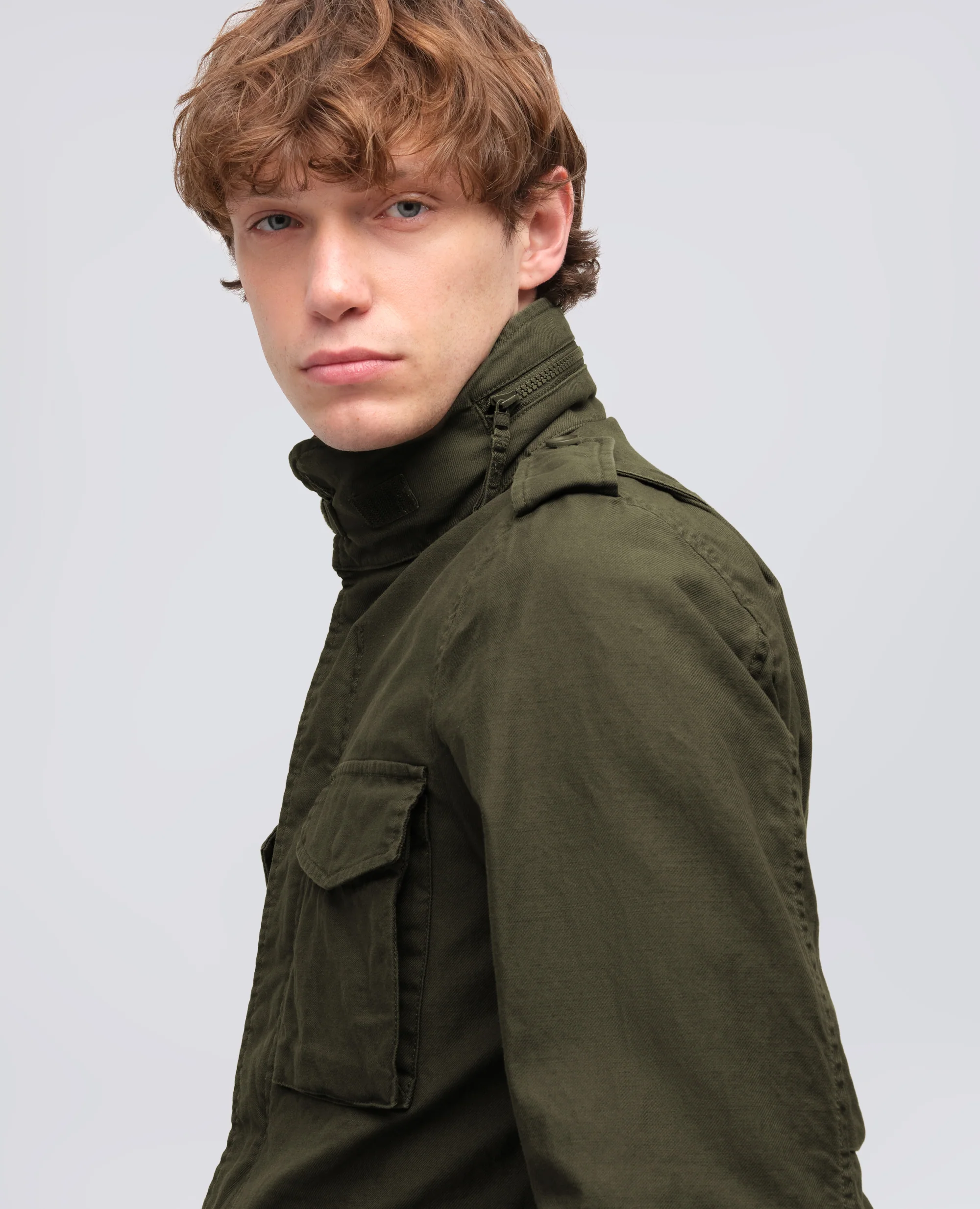 MINI FIELD JACKET IN GABARDINA DI COTONE - MILITARE - Image 4