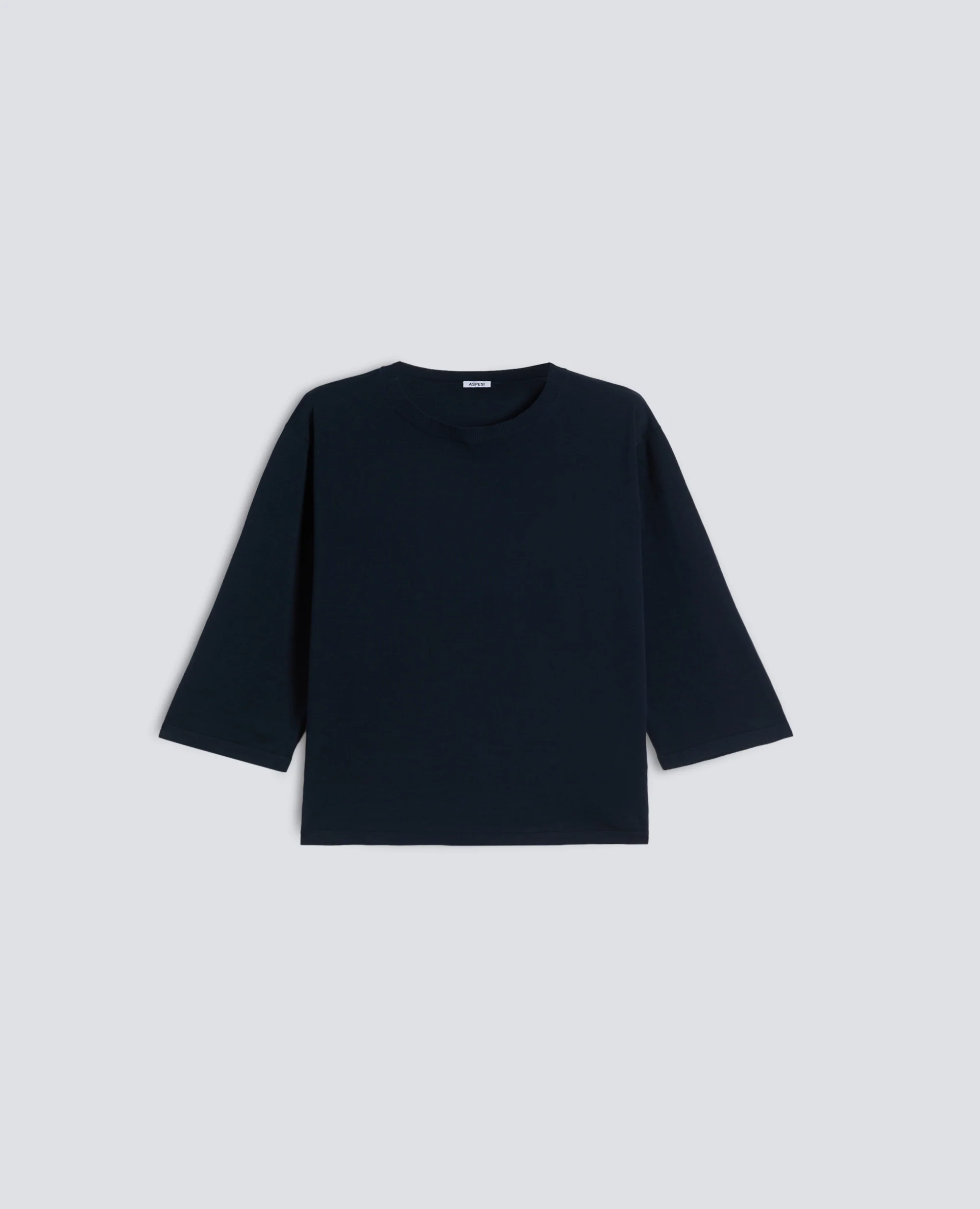 MAGLIA SCOLLO A BARCHETTA IN PURO COTONE RIGATO - NAVY