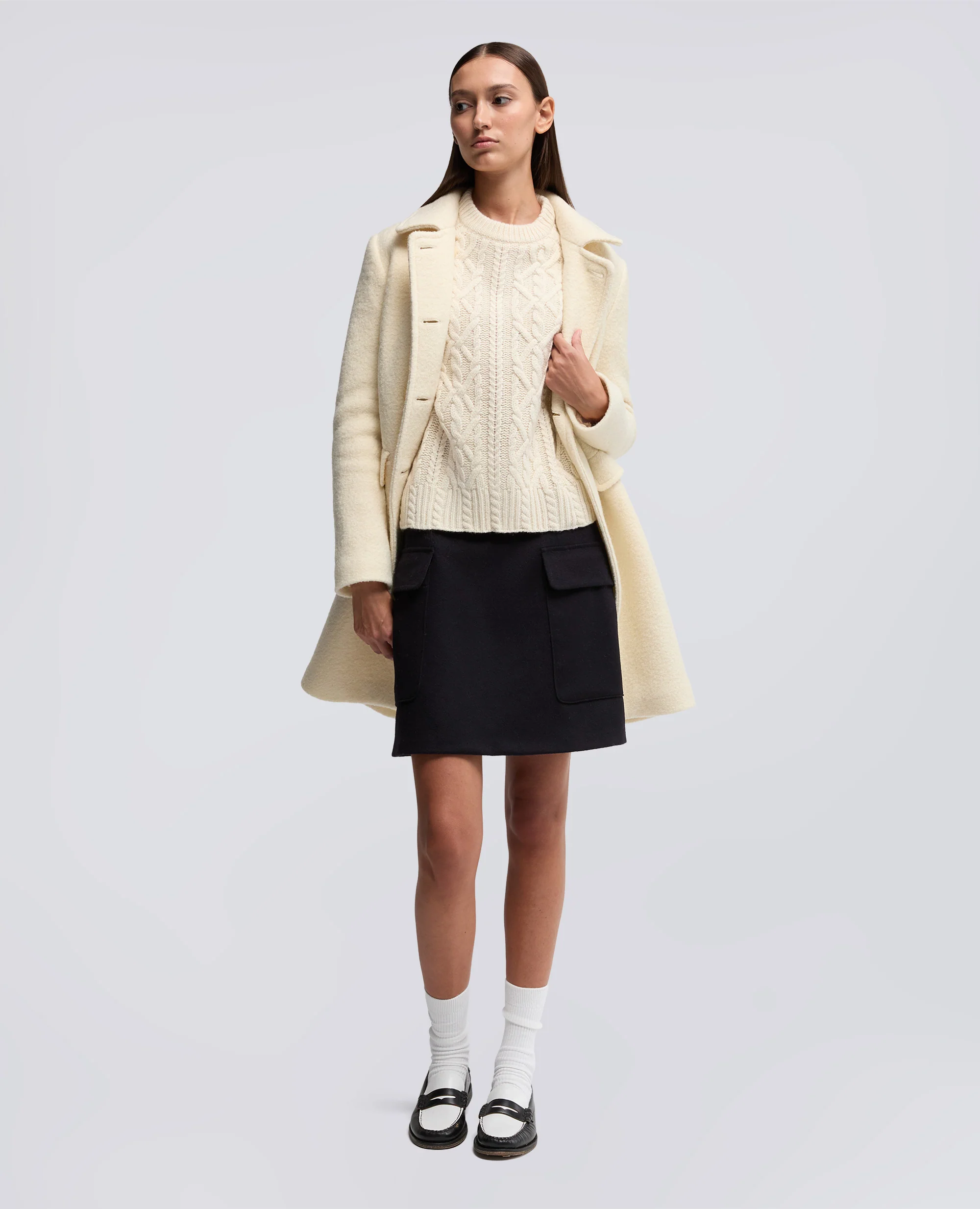 MAGLIA GIROCOLLO IN LANA - NATURALE - Image 2