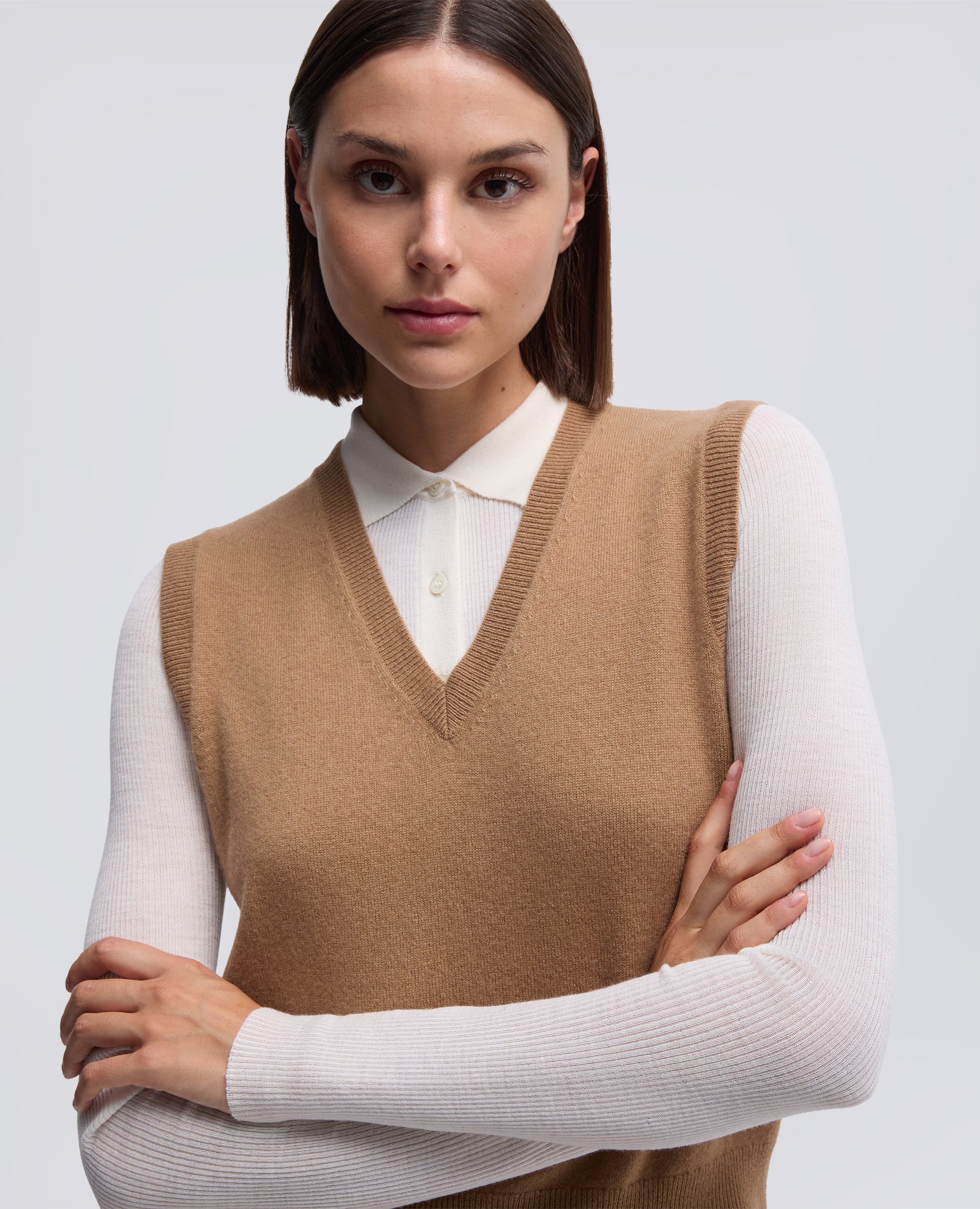 GILET IN LANA CASHMERE - CAMMELLO - Image 4