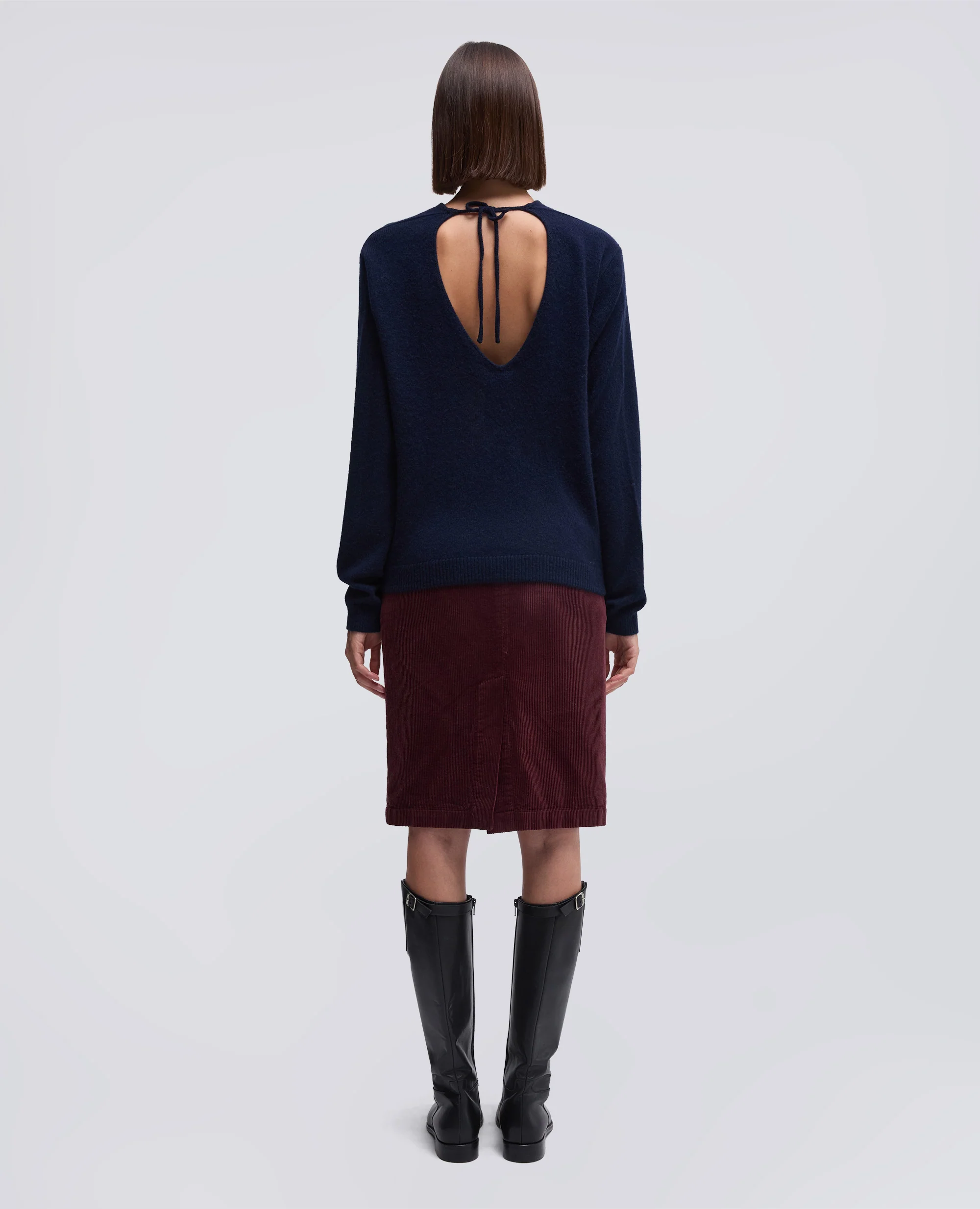 MAGLIA IN MISTO LANA - BLU NAVY - Image 3