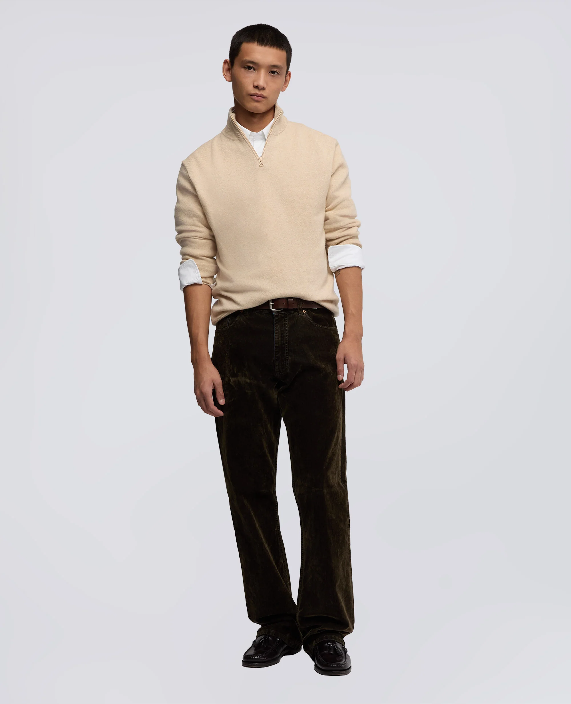 MAGLIA CON COLLO ALTO - NATURALE - Image 2