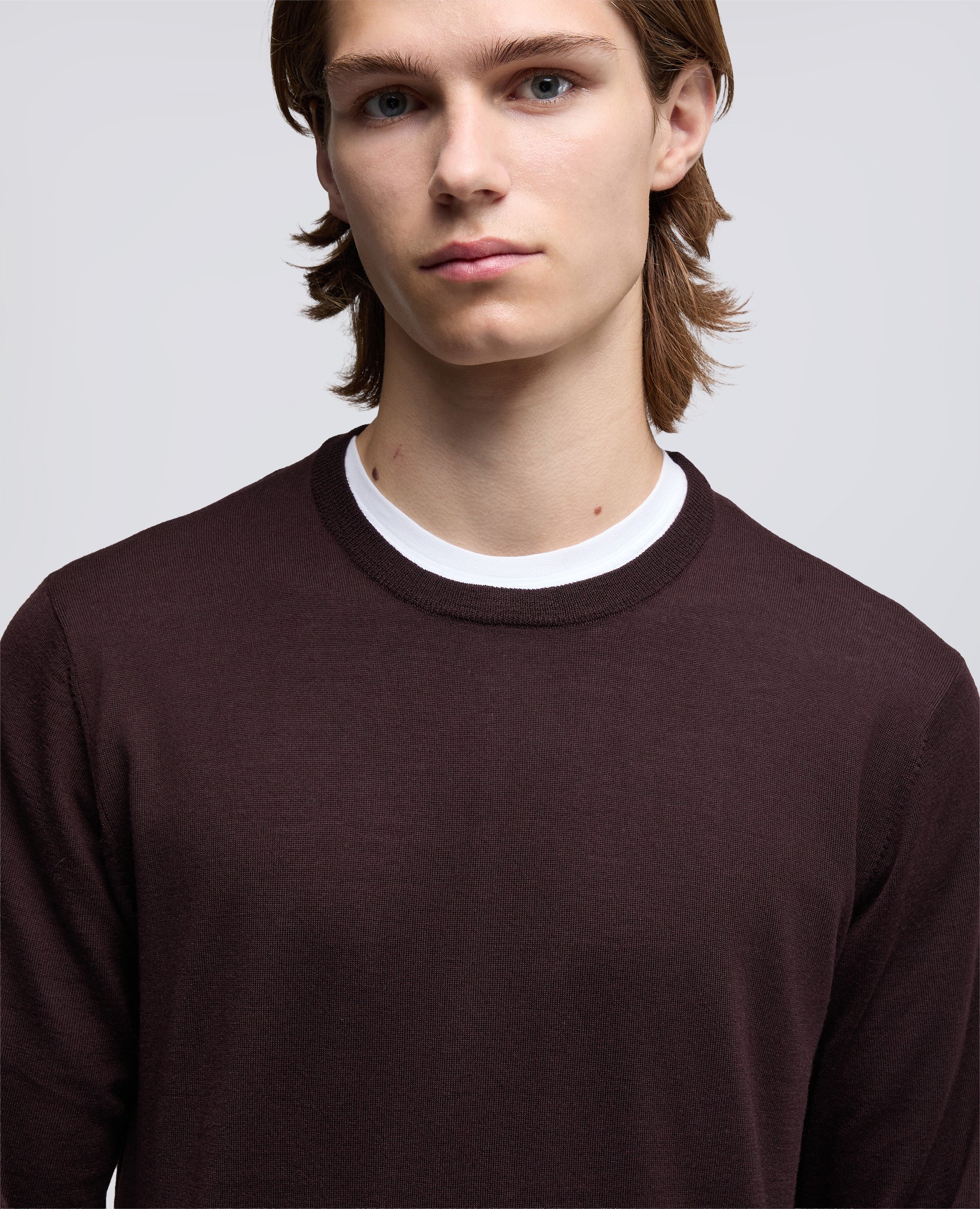 MAGLIA GIROCOLLO IN LANA MERINO - MARRONE - Image 4
