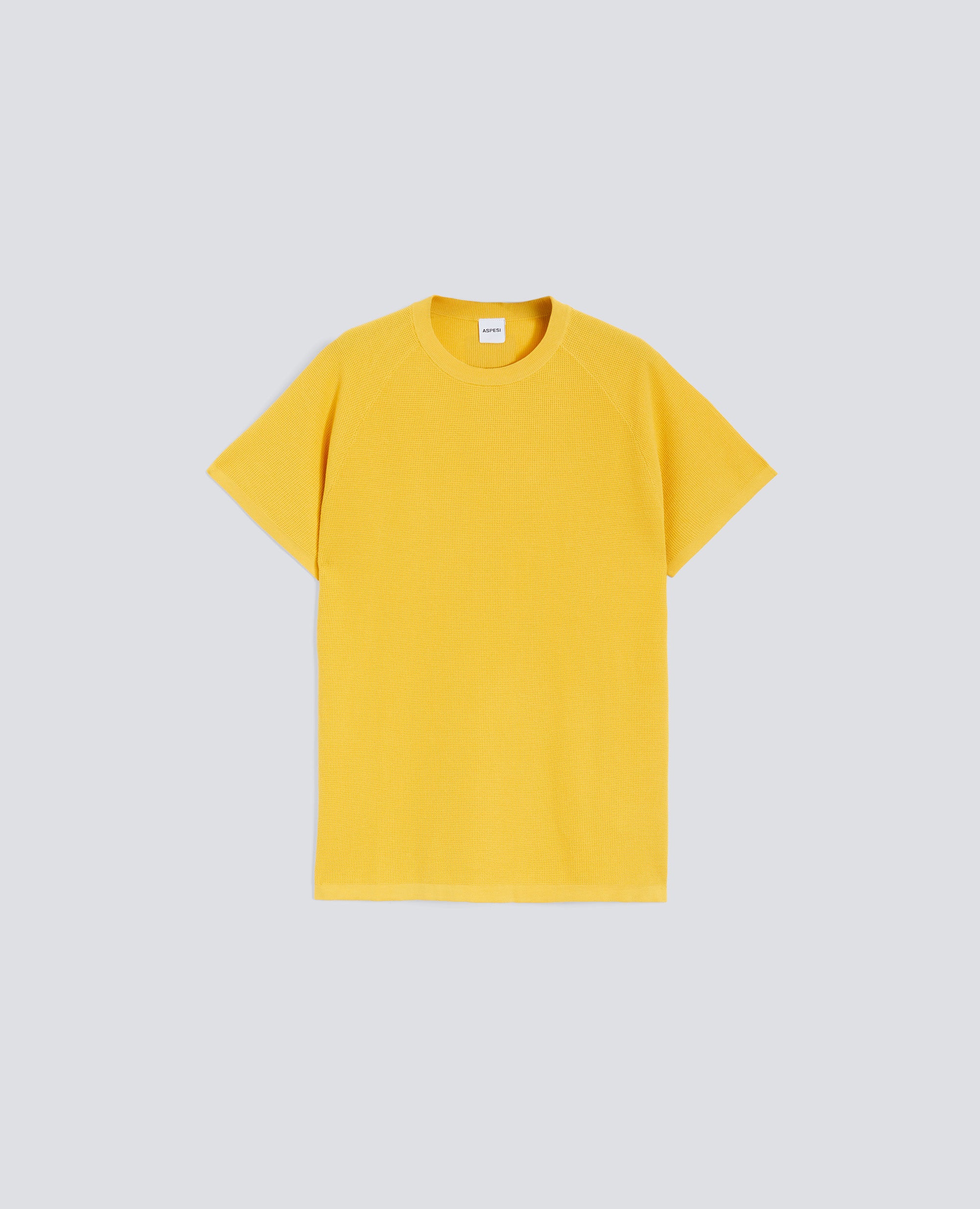 MAGLIA RAGLAN IN MICRO WAFFLE DI COTONE - GIALLO