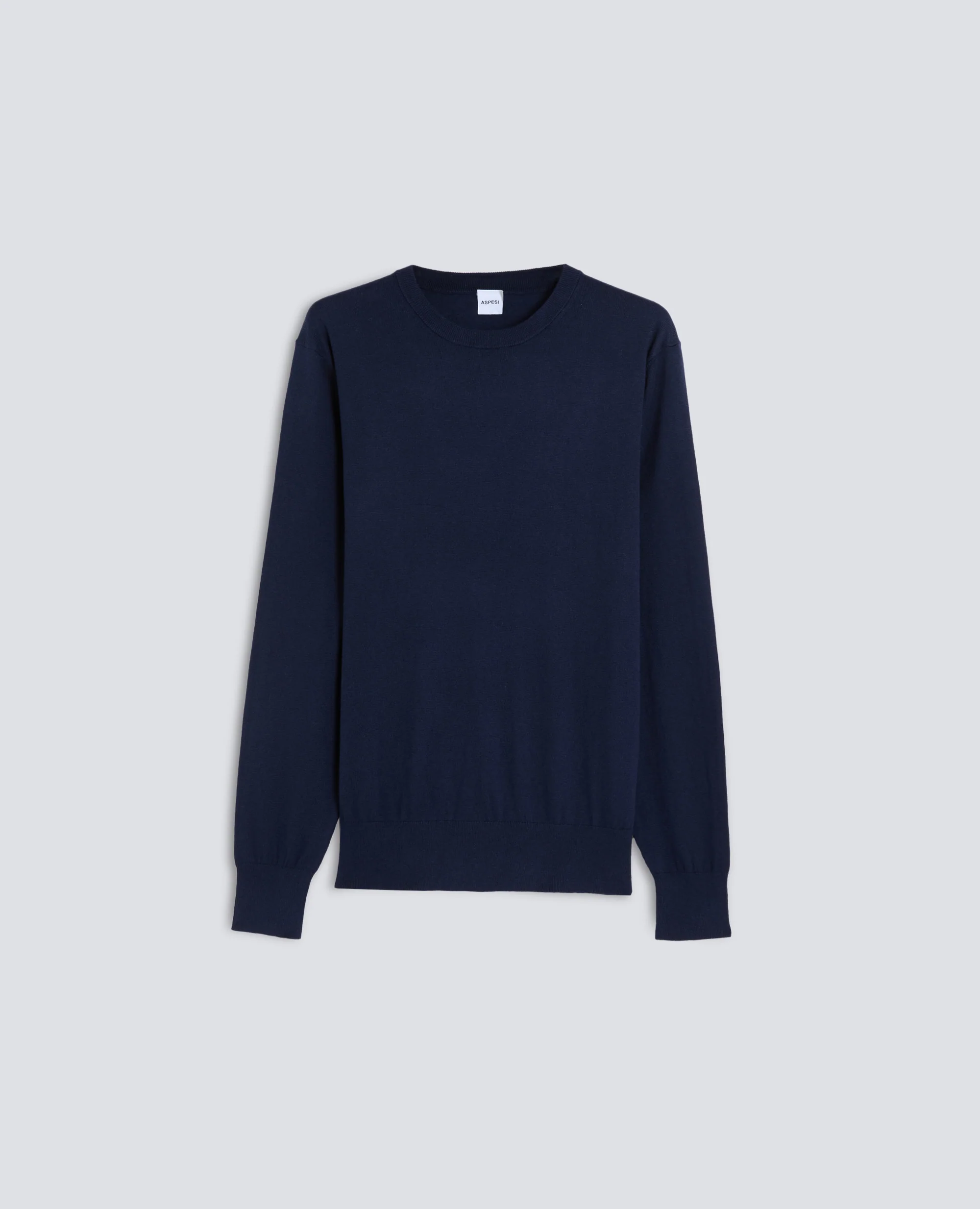 MAGLIA GIROCOLLO IN MISTO COTONE - NAVY