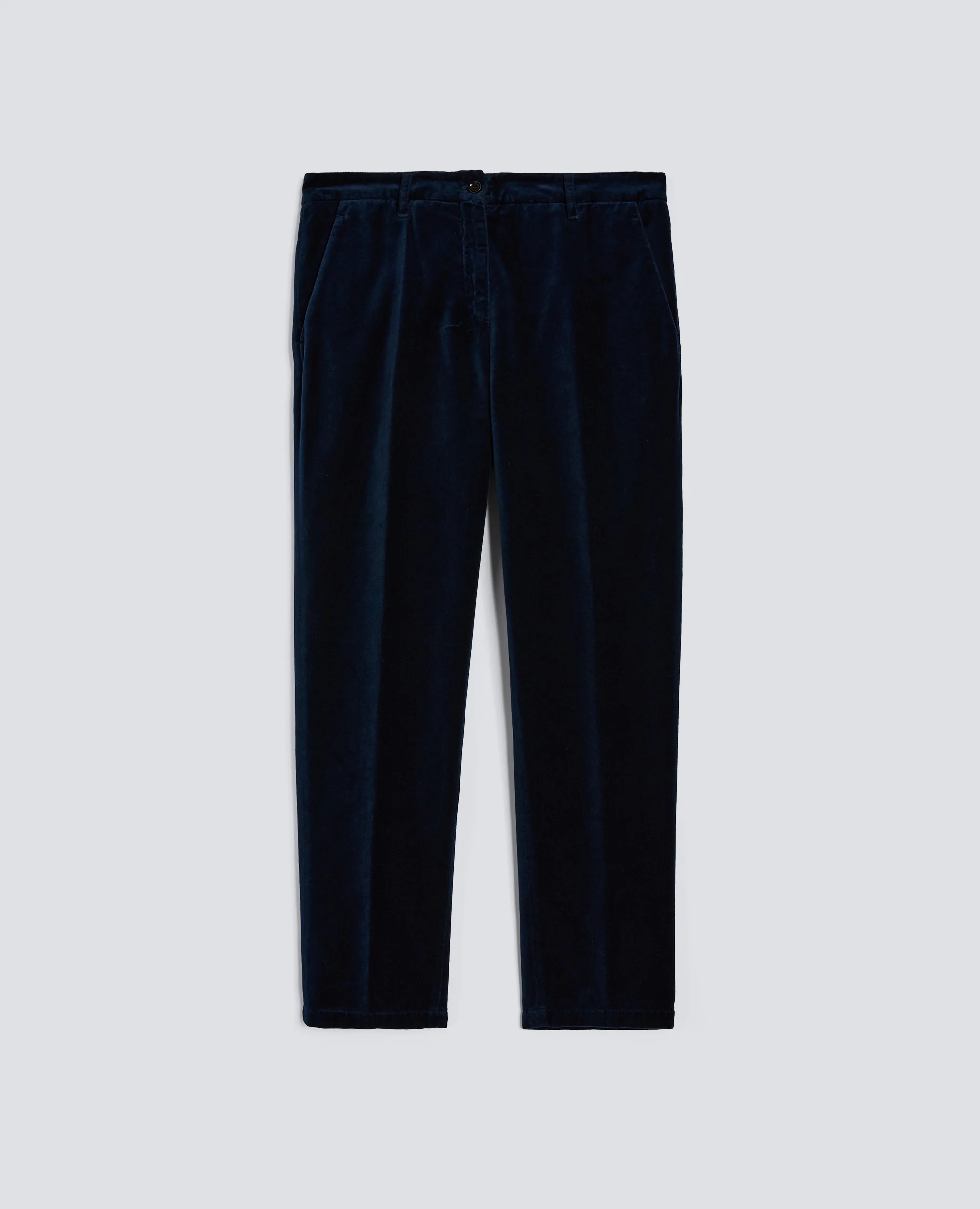 PANTALONE IN VELLUTO LISCIO - NAVY