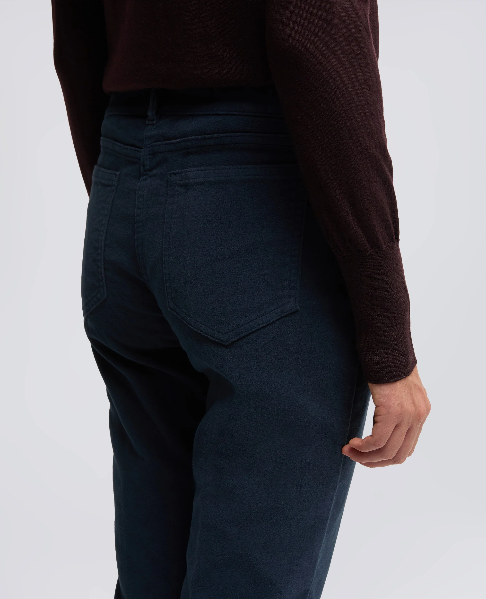 PANTALONE IN FUSTAGNO STRETCH - NAVY - Image 4