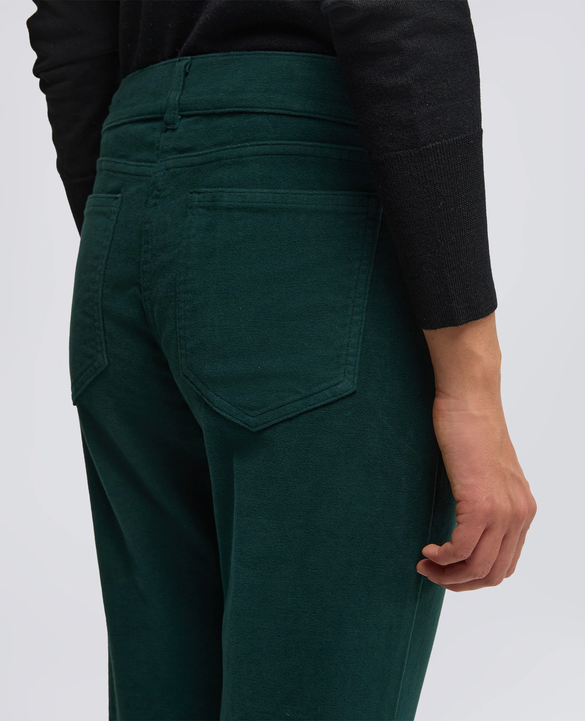 PANTALONE IN FUSTAGNO STRETCH - VERDE INGLESE - Image 4
