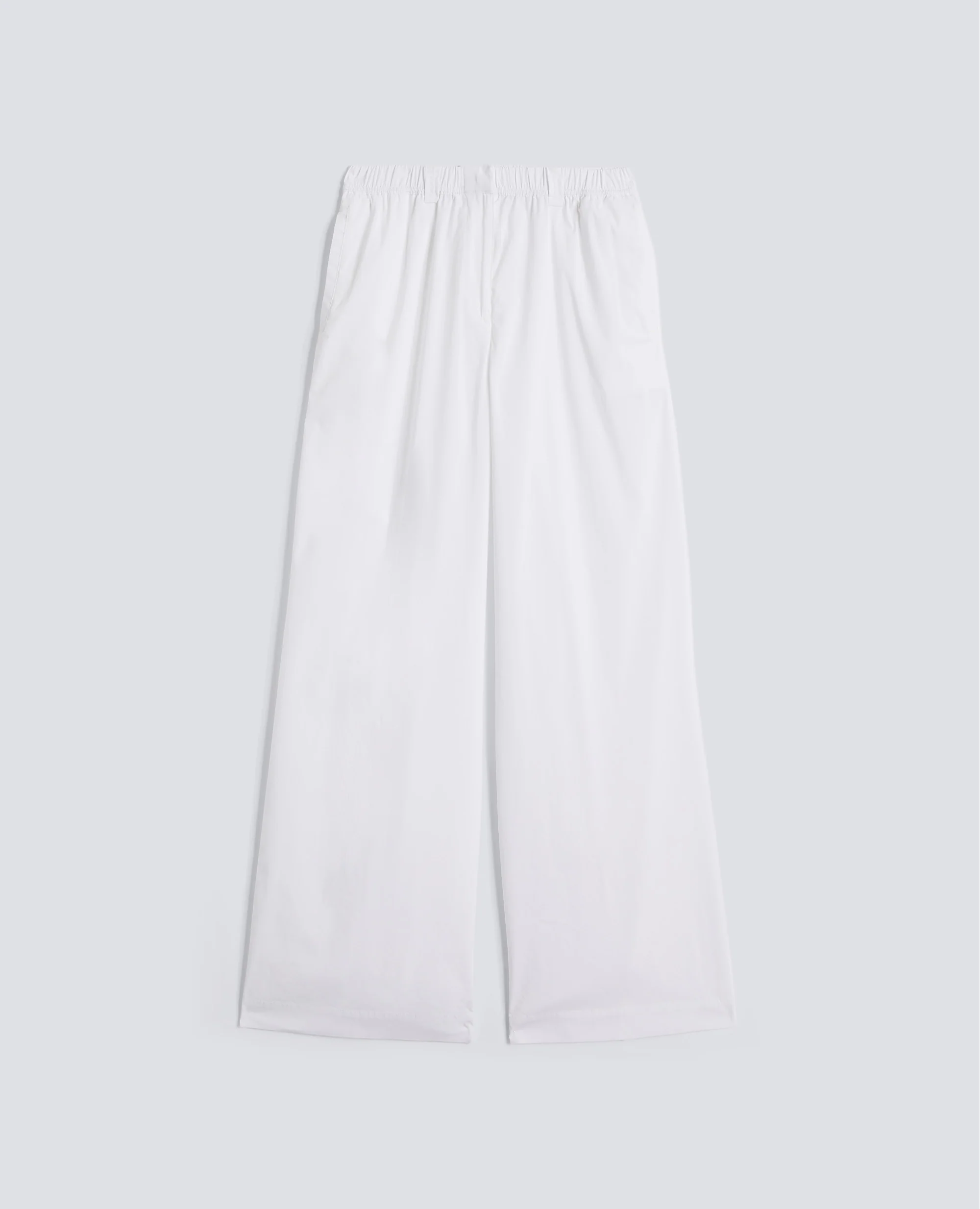 PANTALONE IN POPELINE DI COTONE NYLON STRETCH - BIANCO