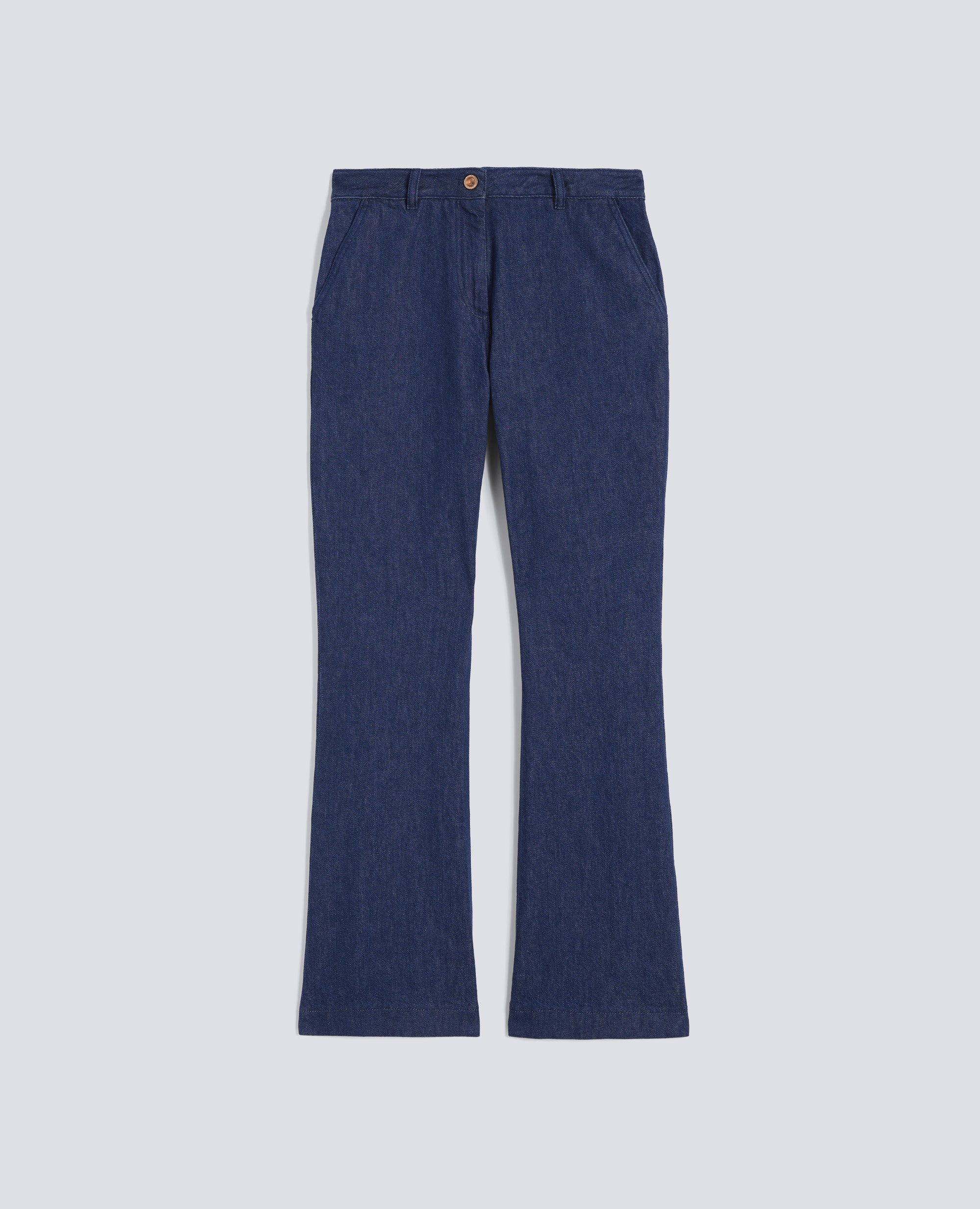 PANTALONE IN DENIM TWILL DI COTONE E LYOCELL - DENIM