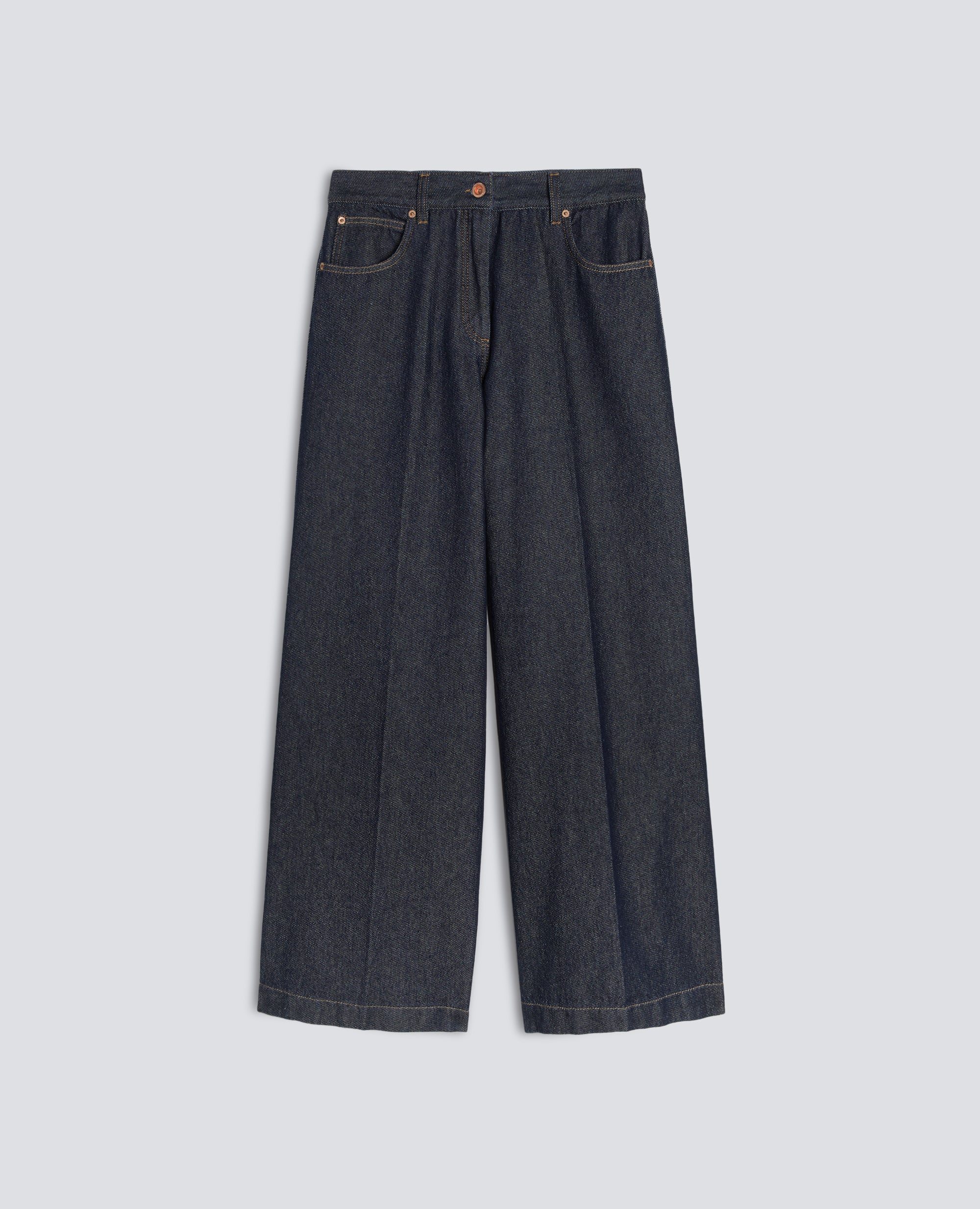 PANTALONE WIDE LEG IN DENIM - DENIM
