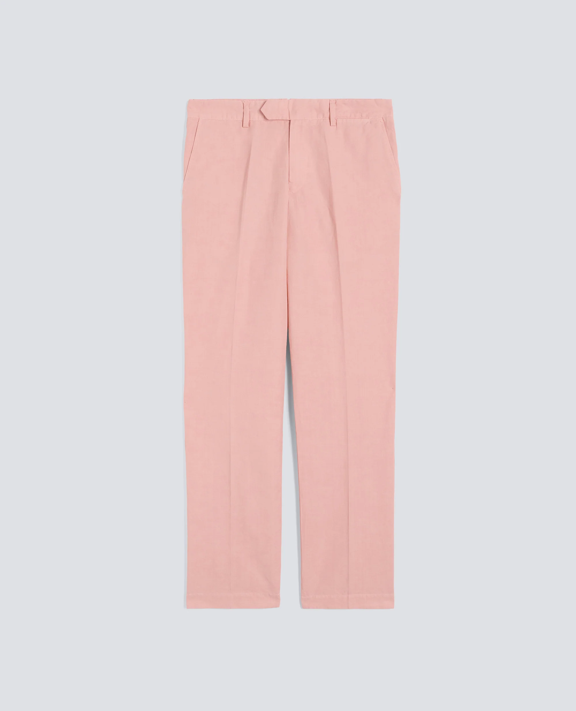 PANTALONE IN TELA FIAMMATA COTONE E LINO TINTO CAPO - ROSA