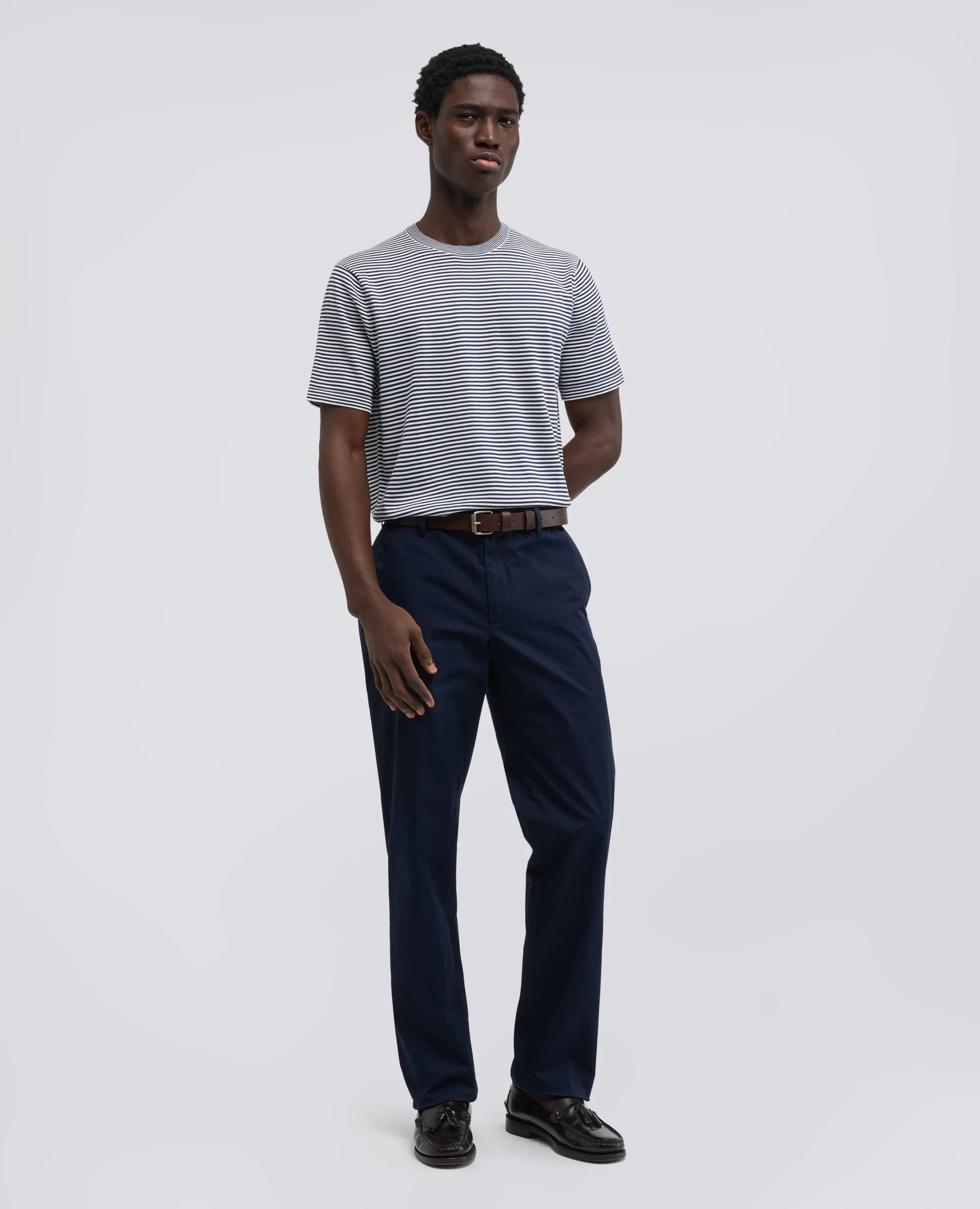 PANTALONE IN TWILL DI COTONE - NAVY - Image 2